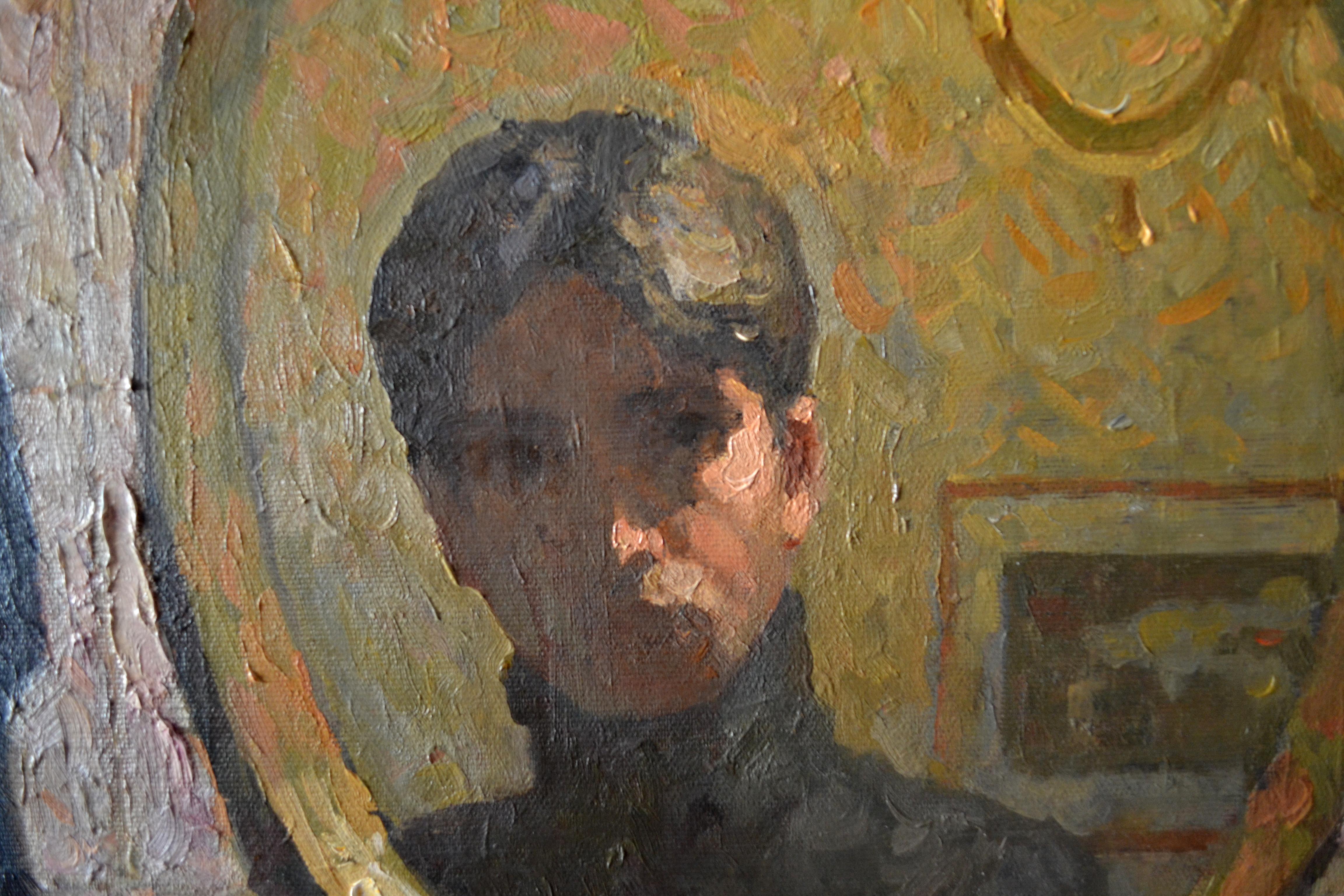 In einem Hotelzimmer. Venedig (Grau), Interior Painting, von Dmitry Evtushenko