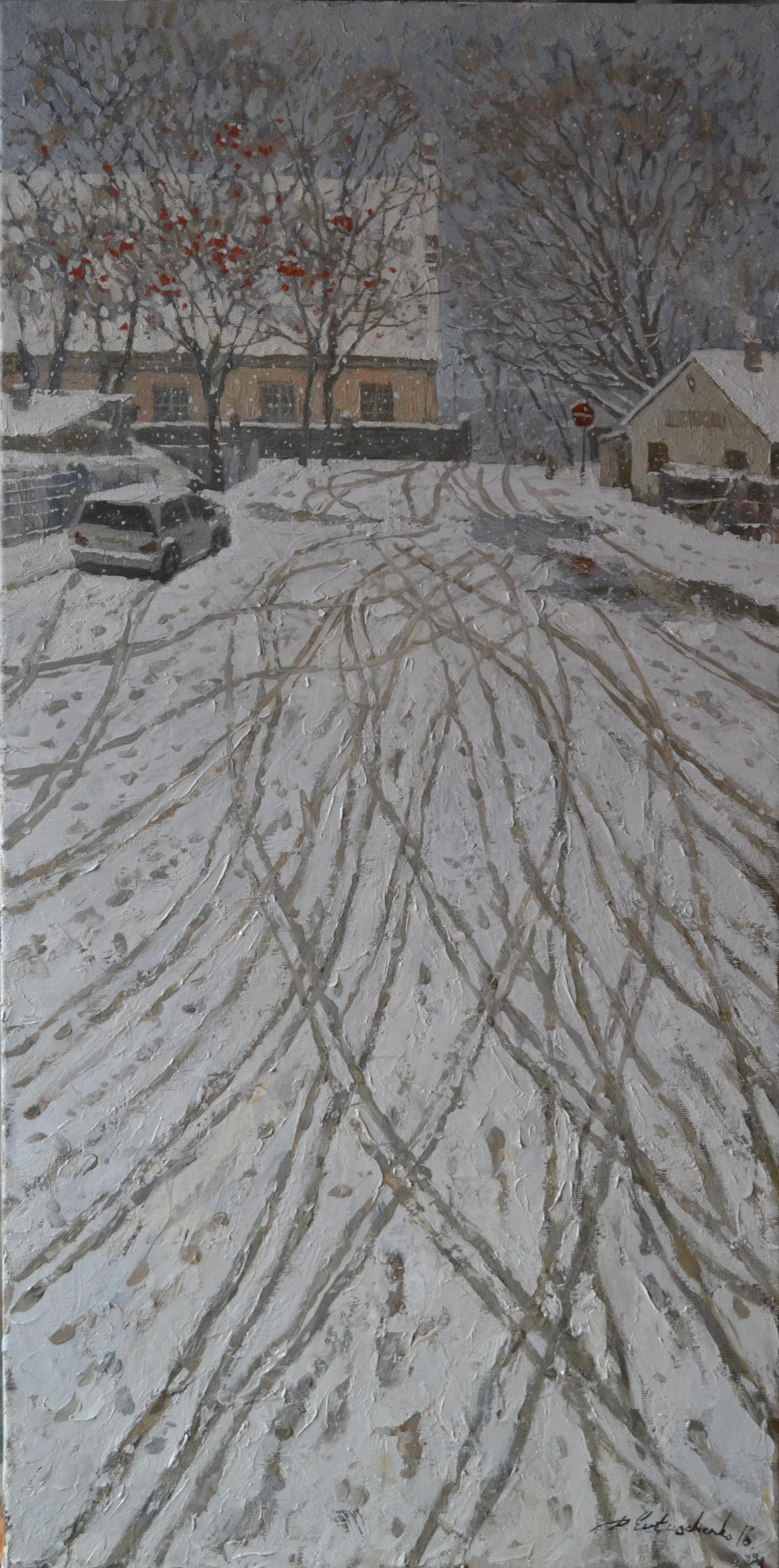 Landscape Painting Dmitry Evtushenko - A proximité de Main en hiver