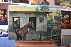 Morning in the province. Equestrian paintings