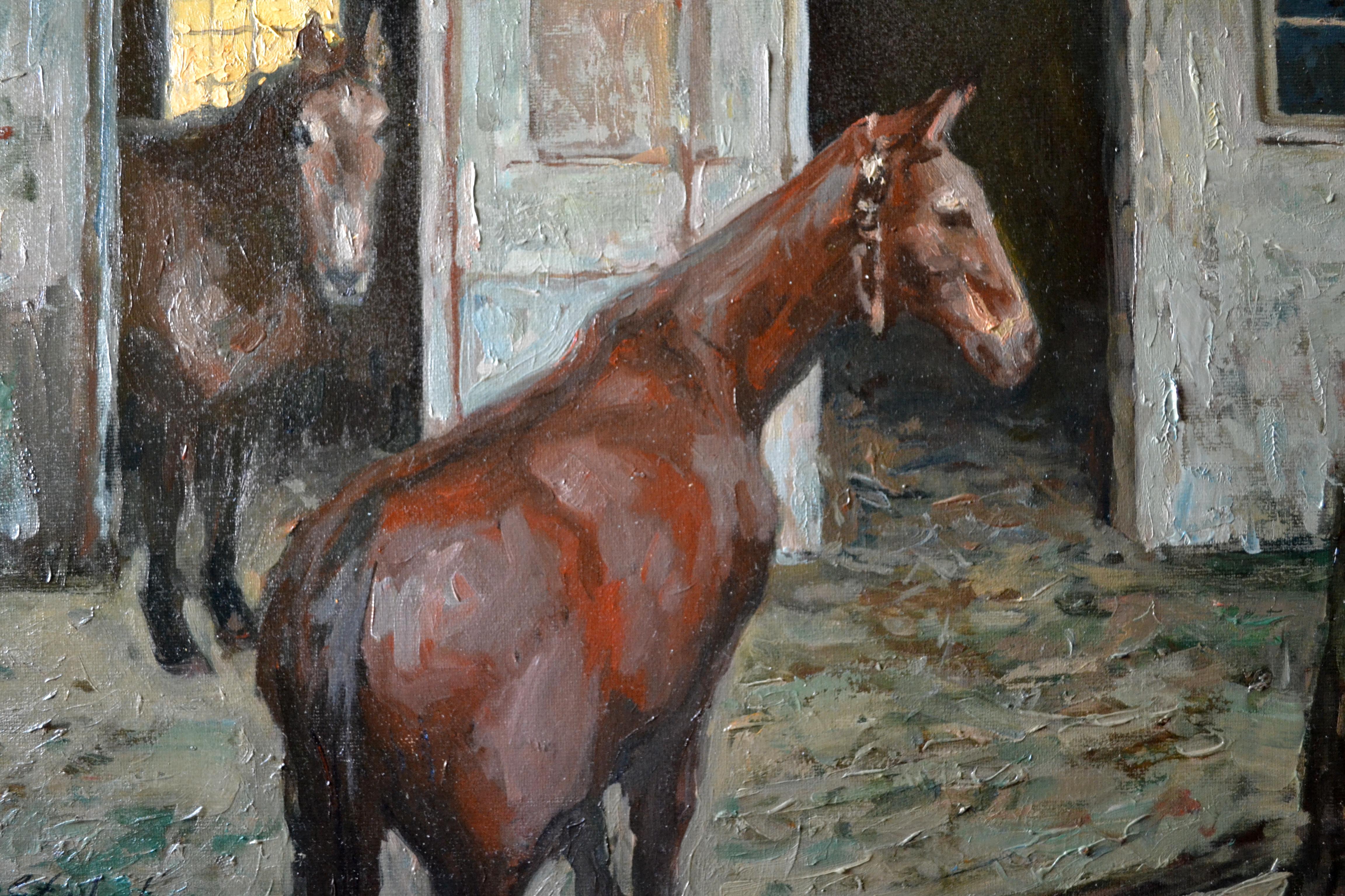 Le tableau représente une heure matinale dans une région provinciale éloignée de la ville, typique de l'Europe et des États-Unis. L'artiste s'est inspiré d'un motif qu'il a vu lors de promenades matinales en été, alors que le soleil se levait à