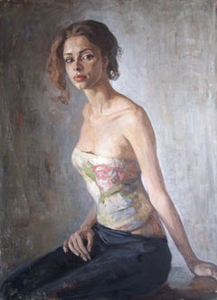 Natalie. Akt, Ölgemälde, Frau, vertikal, Realismus