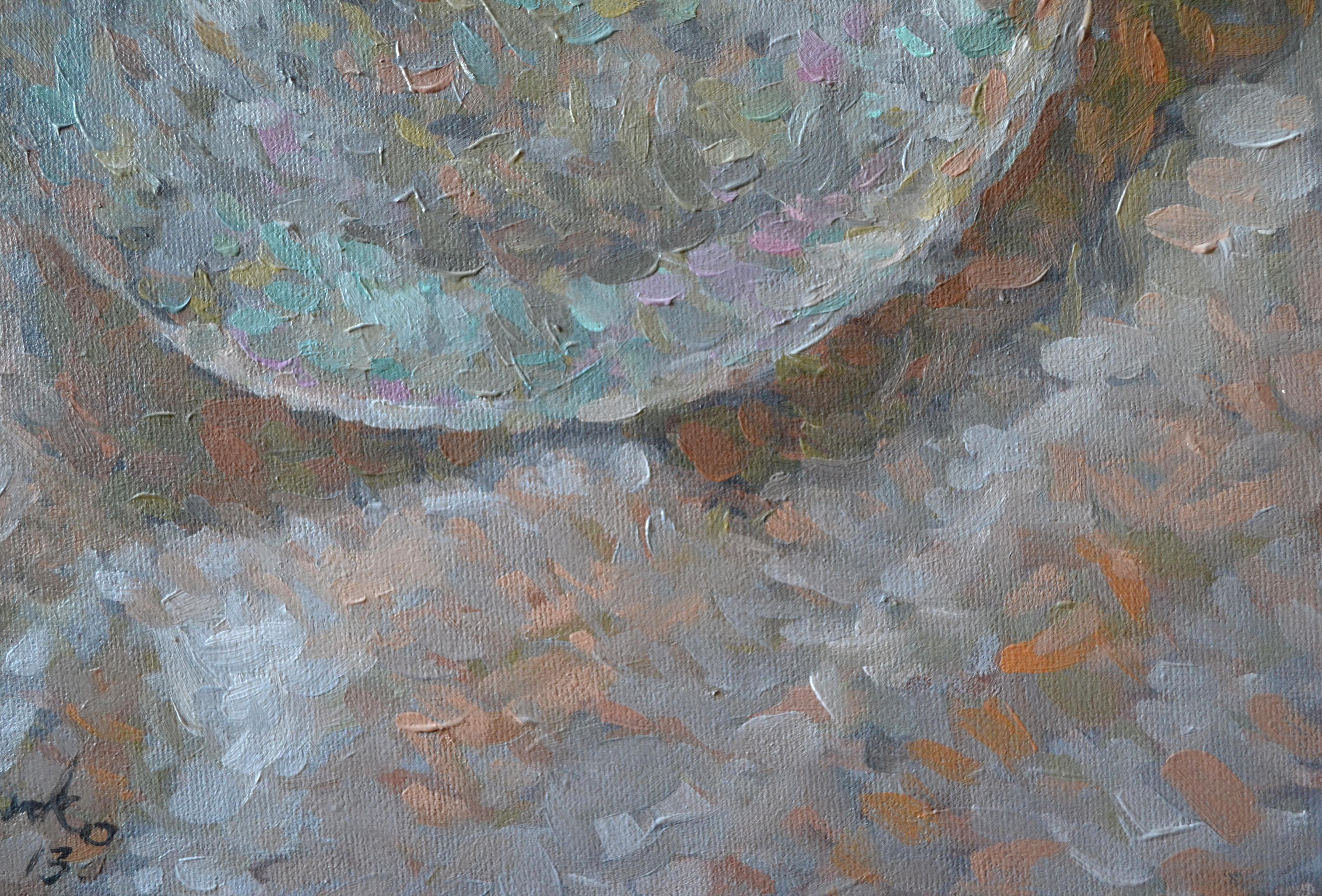 Seashell - Gray Still-Life Painting by Dmitry Evtushenko