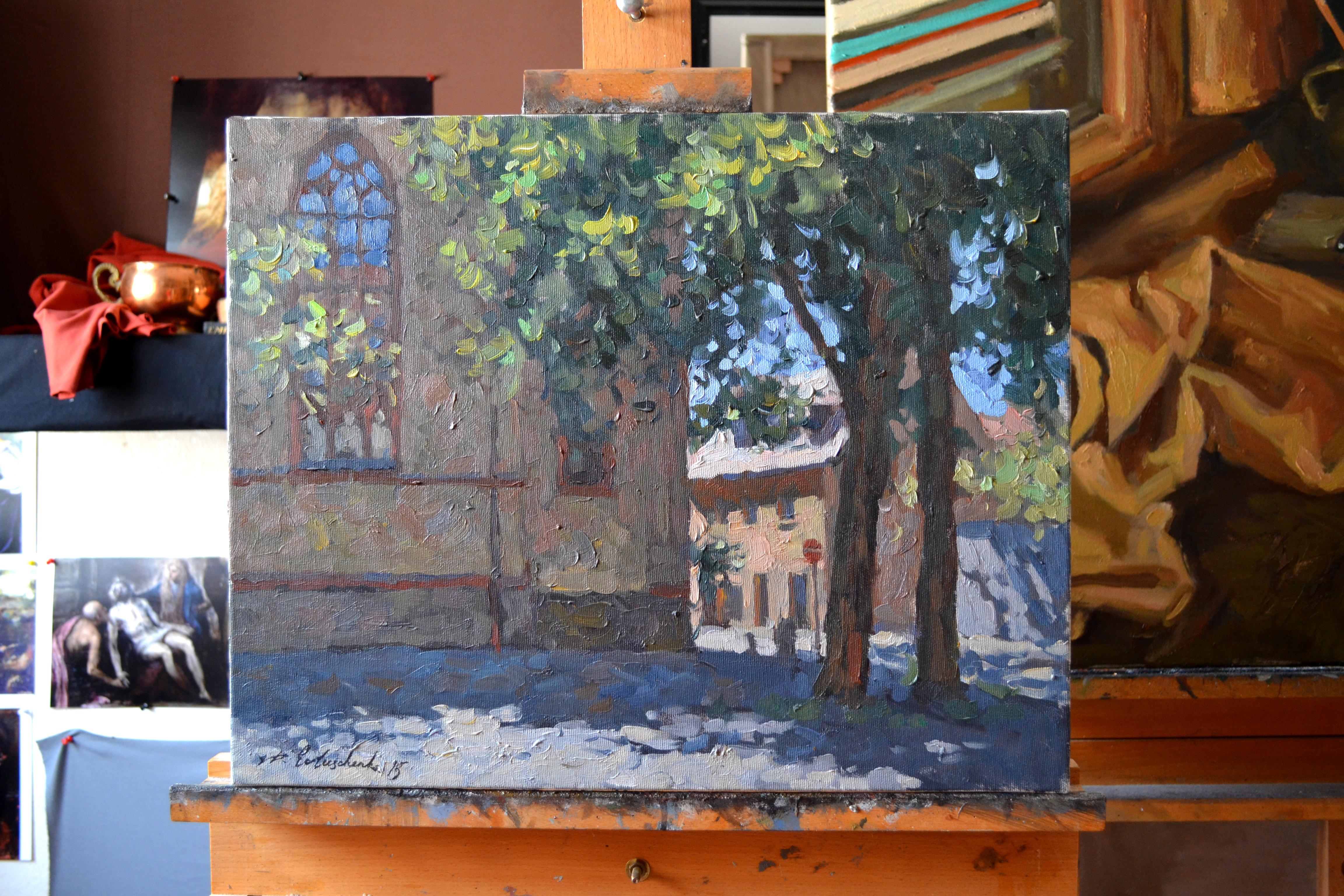 Summer day in the old town - Painting by Dmitry Evtushenko