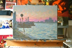 The Venice embankment at dawn. Landscape Paintings