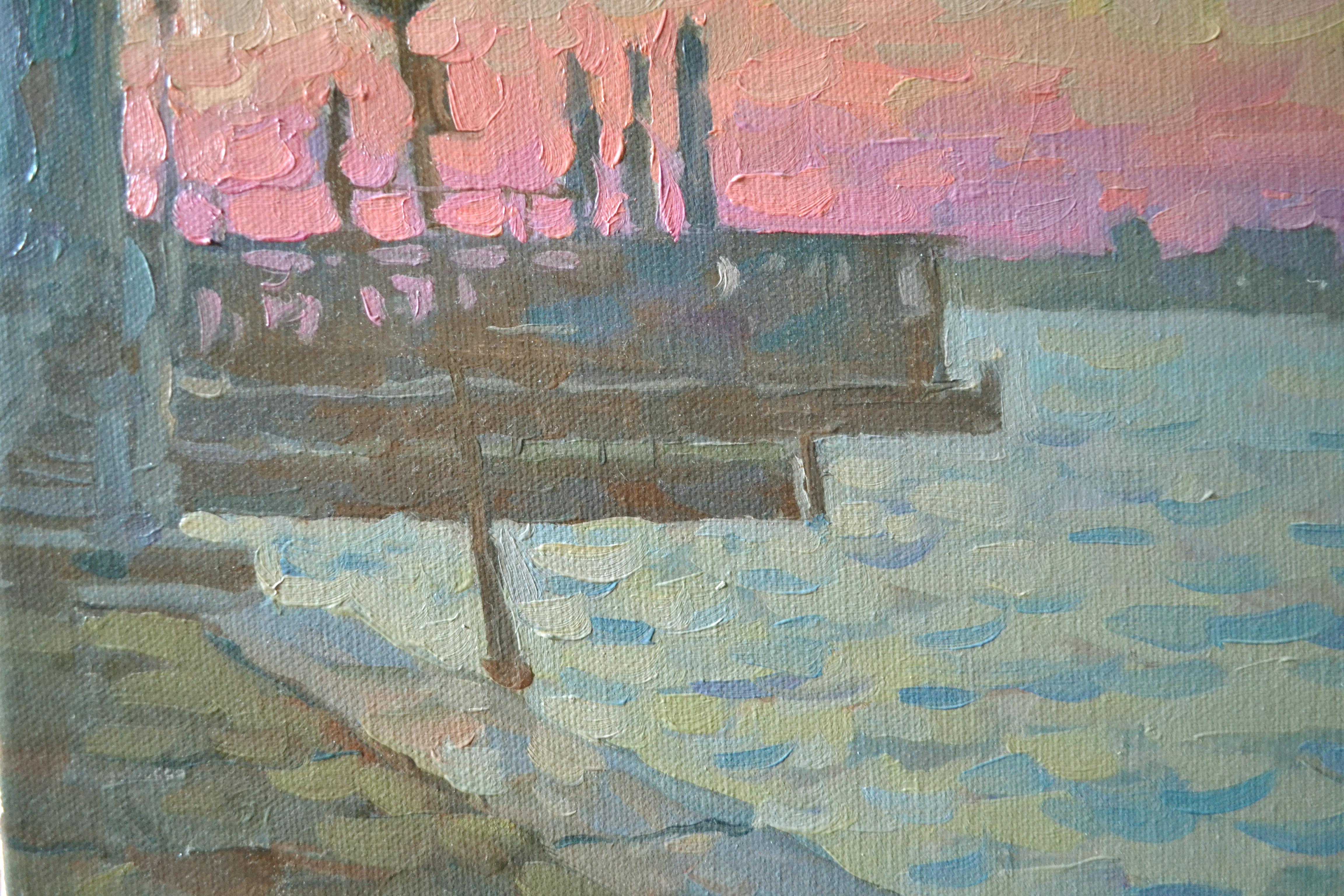 Die Uferpromenade von Venedig in der Morgendämmerung im Angebot 2