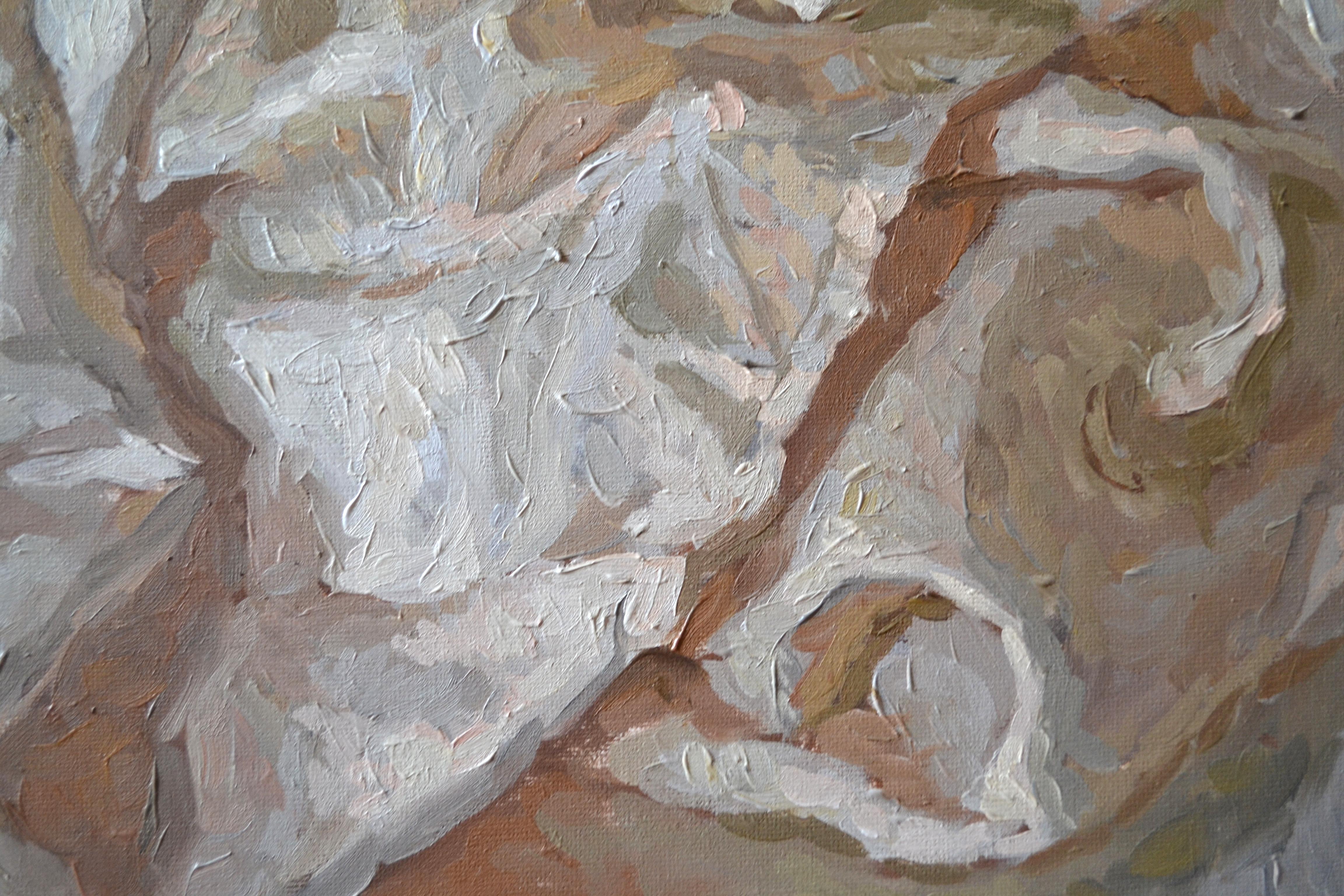 Tres conchas - Still-Life Painting Gris de Dmitry Evtushenko