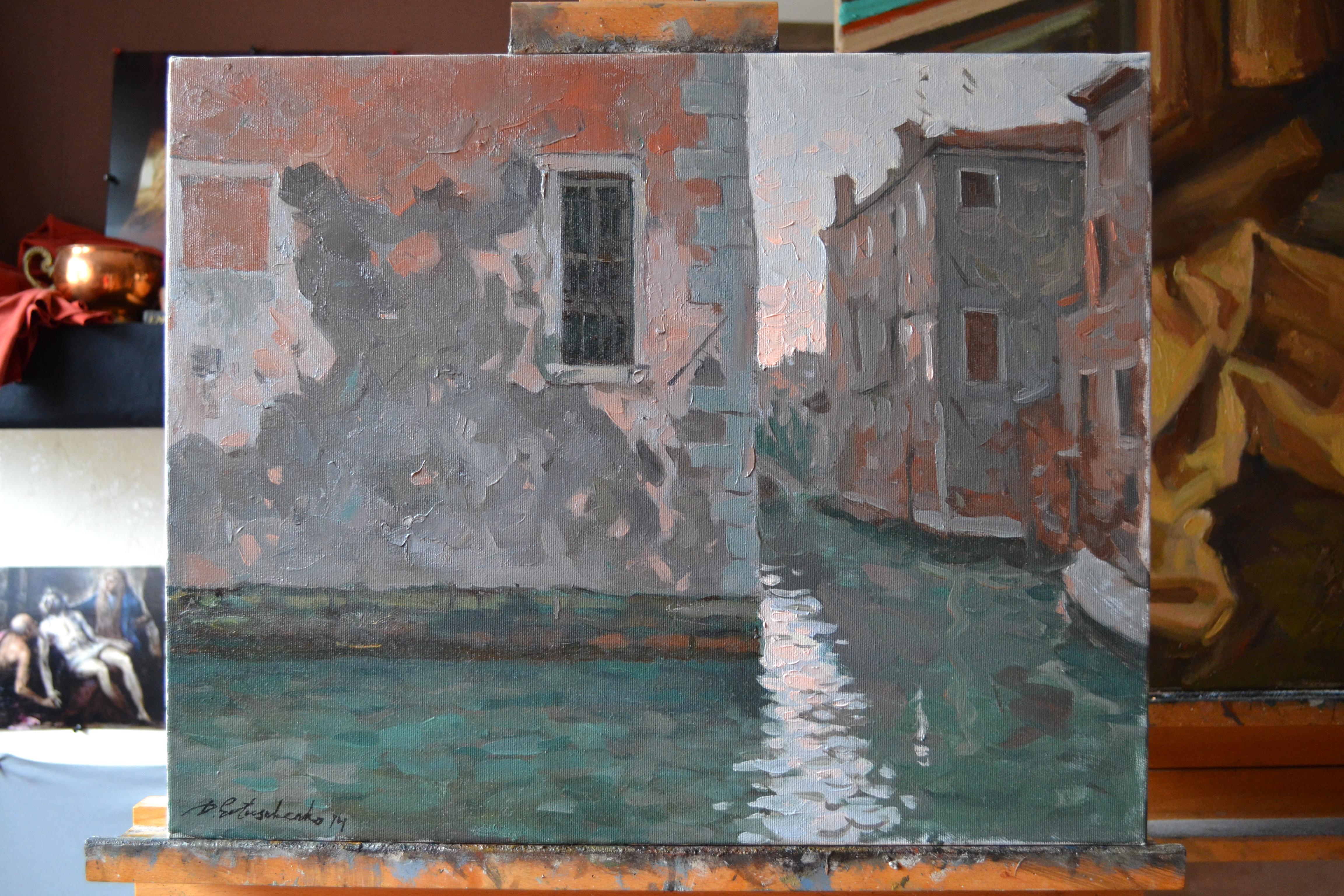 Twilight in Venice - Painting by Dmitry Evtushenko