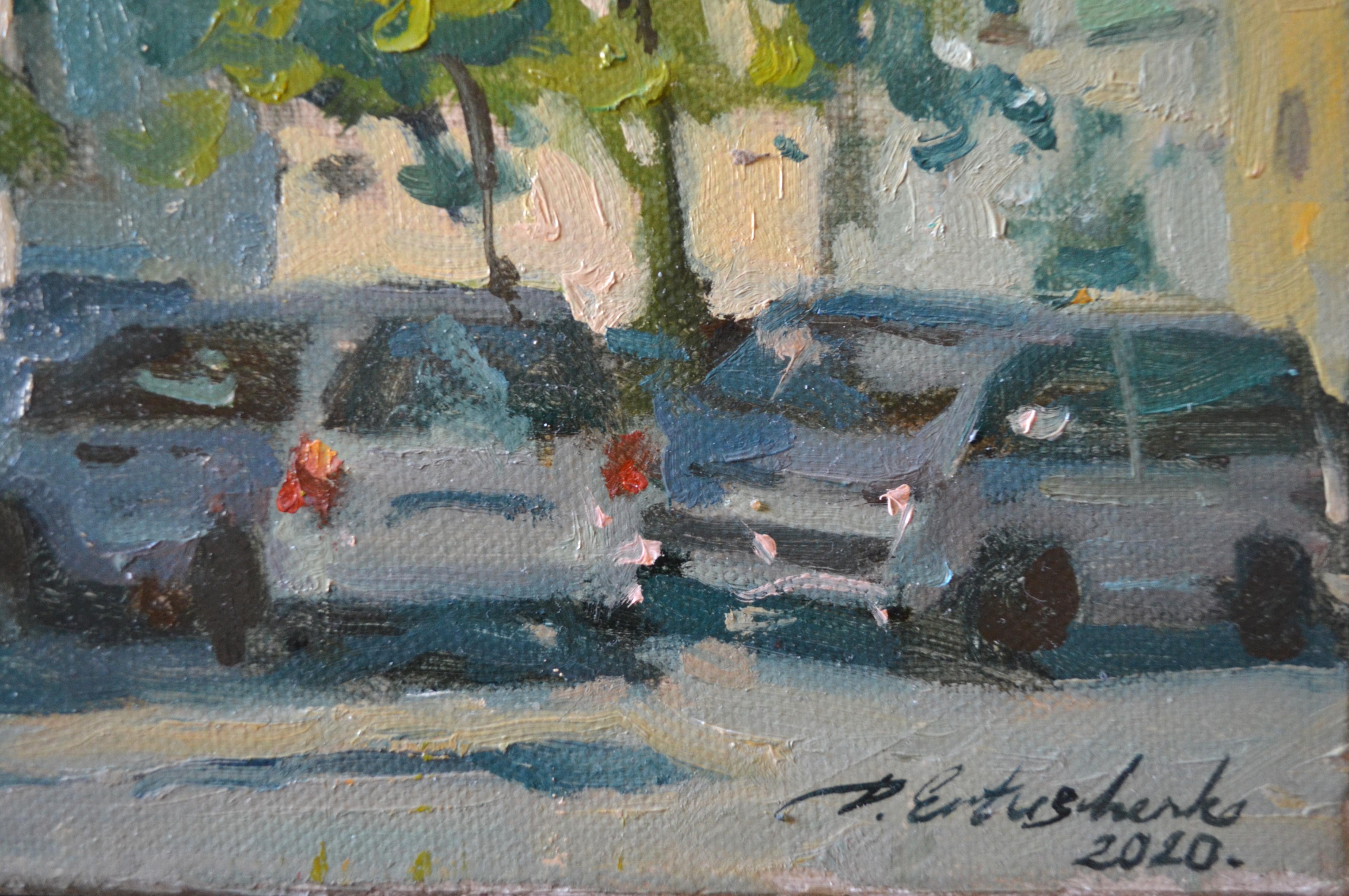 View of the old town - Realist Painting by Dmitry Evtushenko
