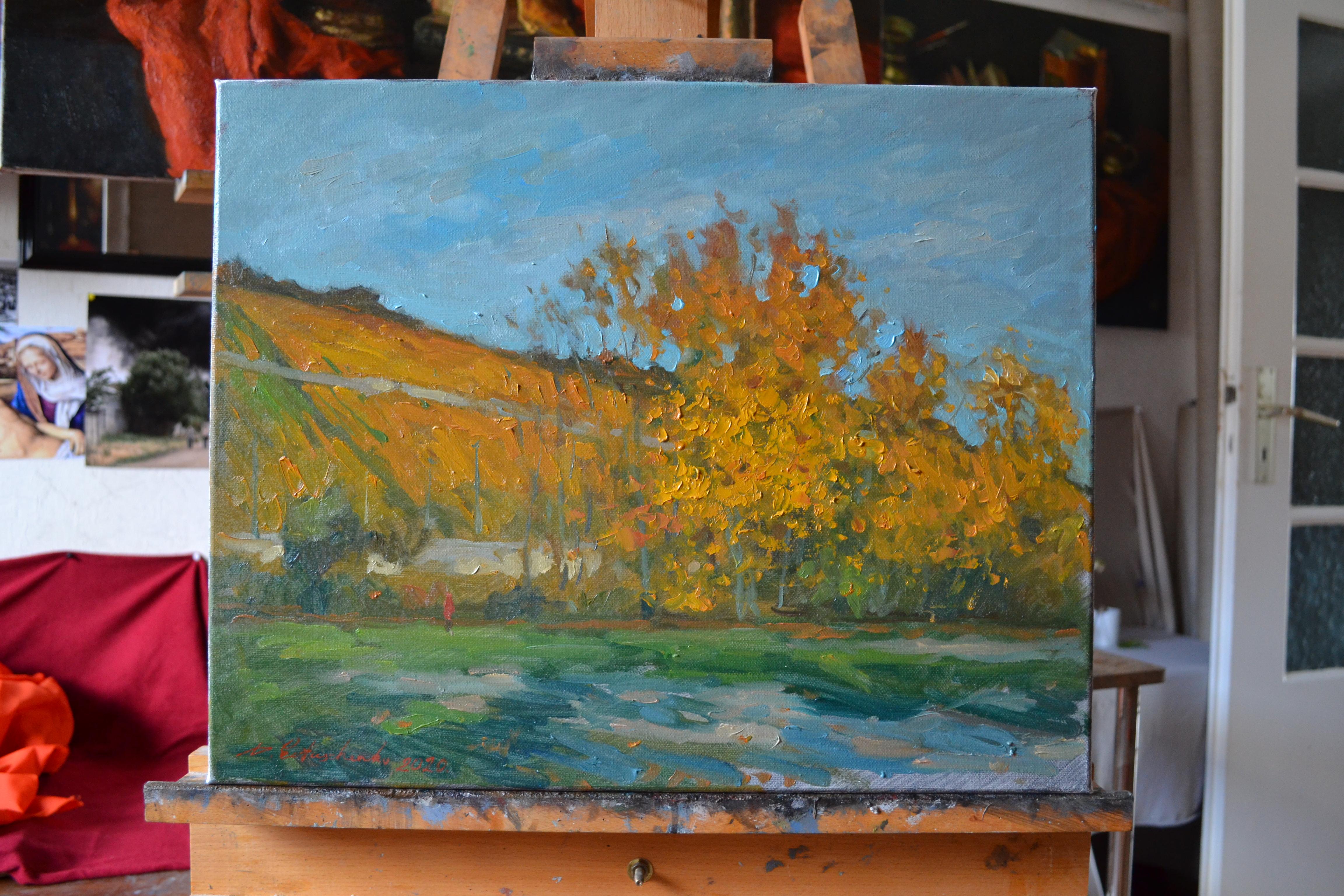 Vineyards in autumn - Painting by Dmitry Evtushenko