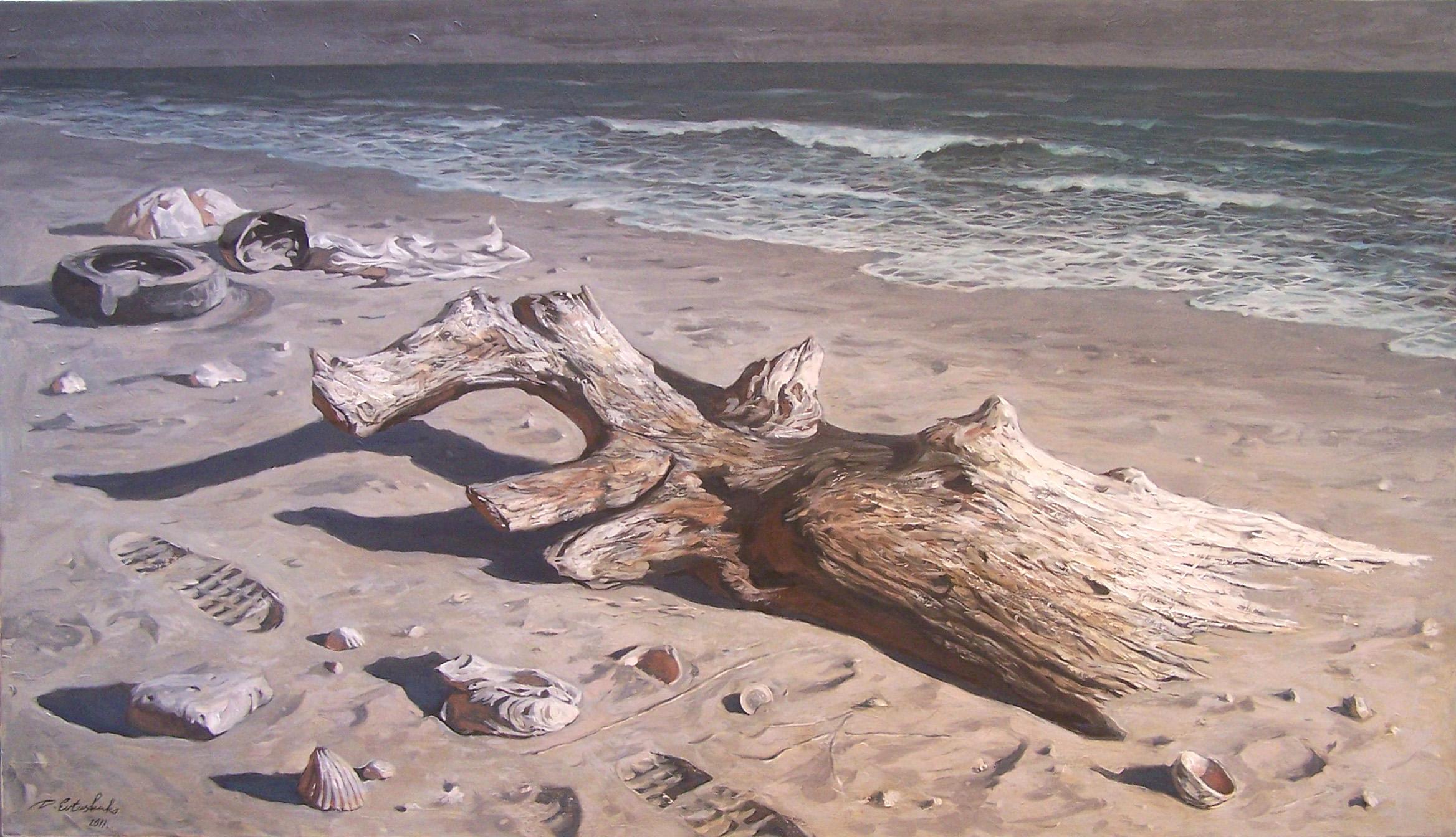 Dmitry Evtushenko Landscape Painting - Winter Beach. Lido