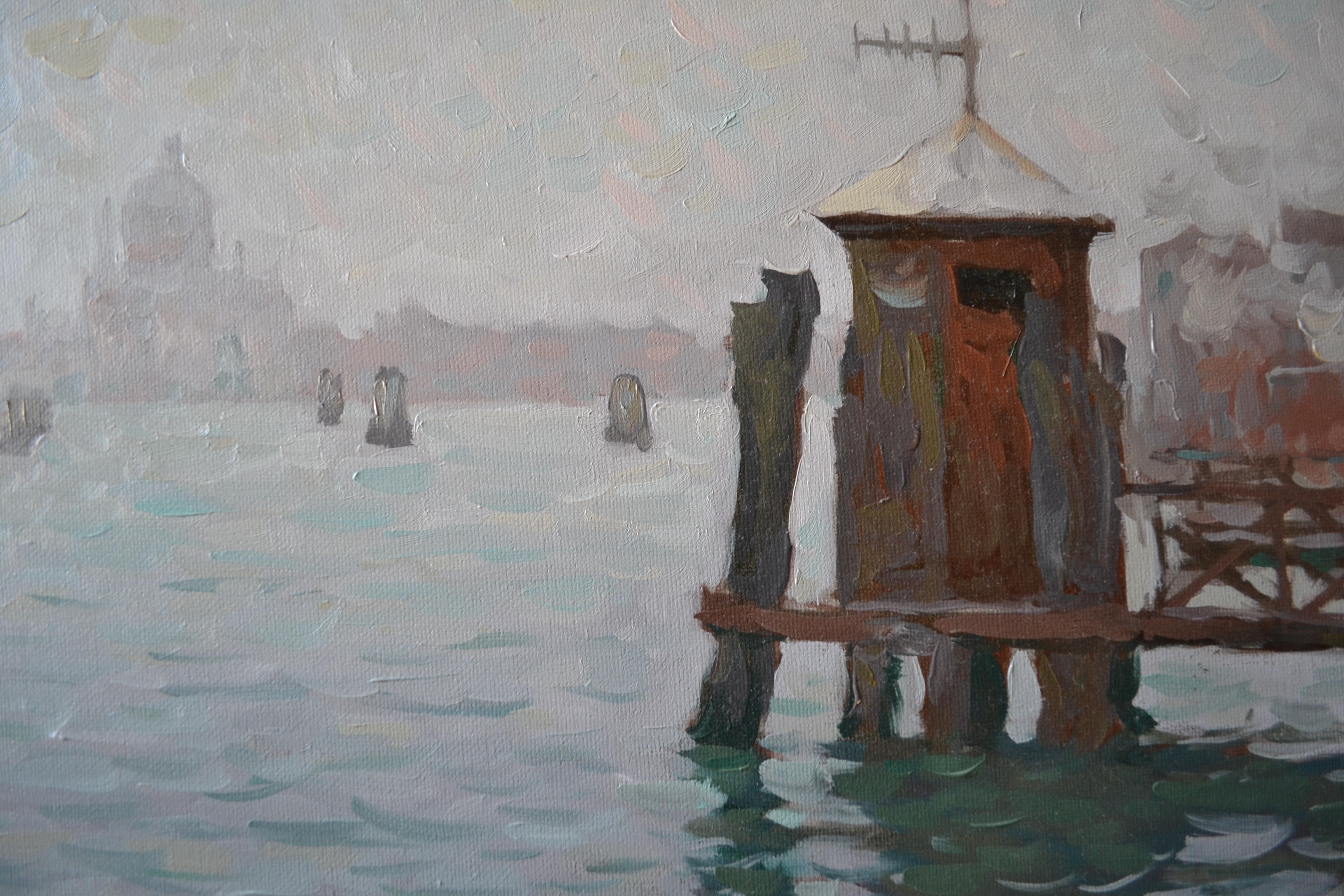 Winter Venice - Realist Painting by Dmitry Evtushenko