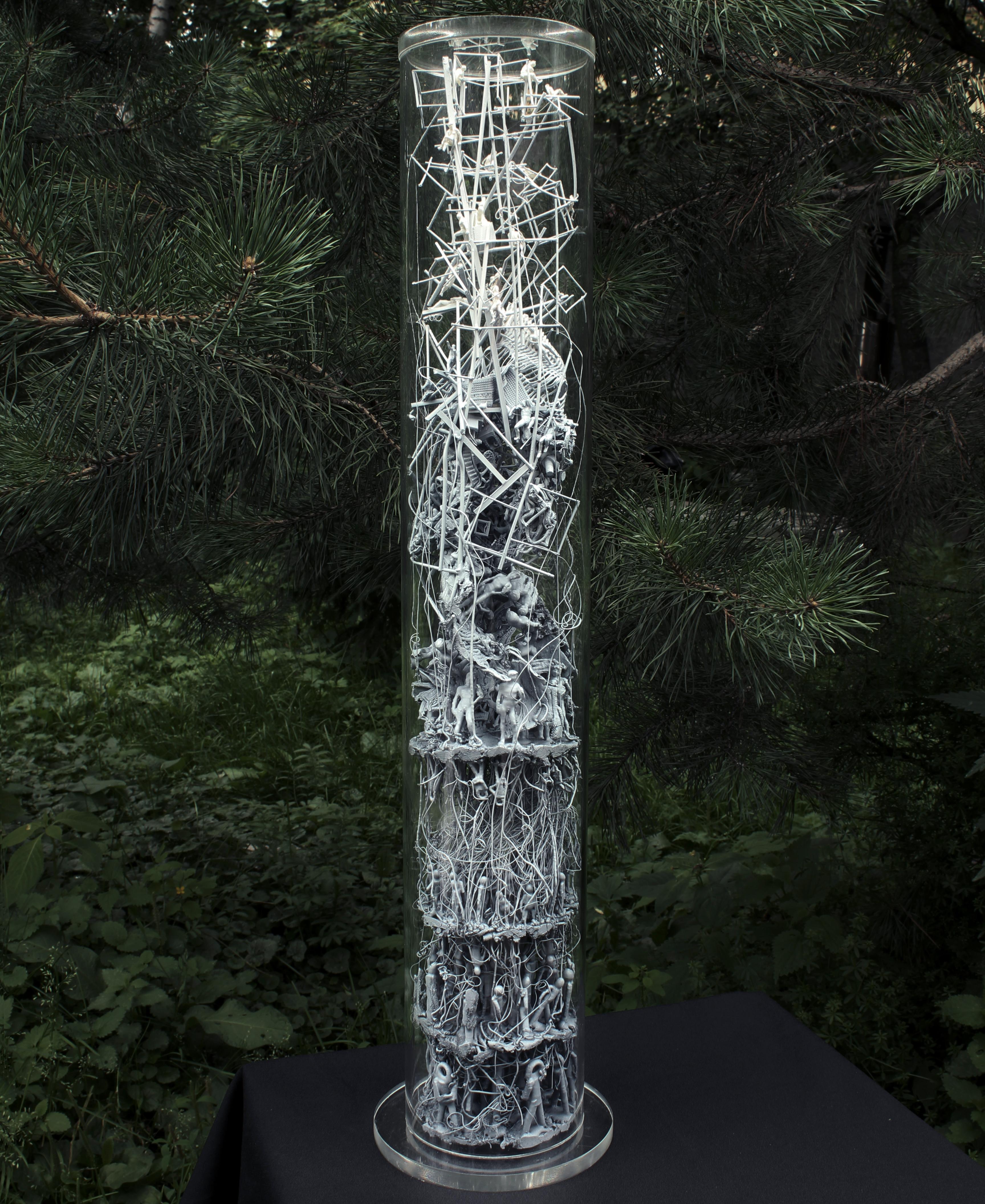 Abstract Sculpture Dmitry Kawarga  - Sculpture "Evolutionary Substance" de 20" x 4" pouces par Dmitry Kawarga
