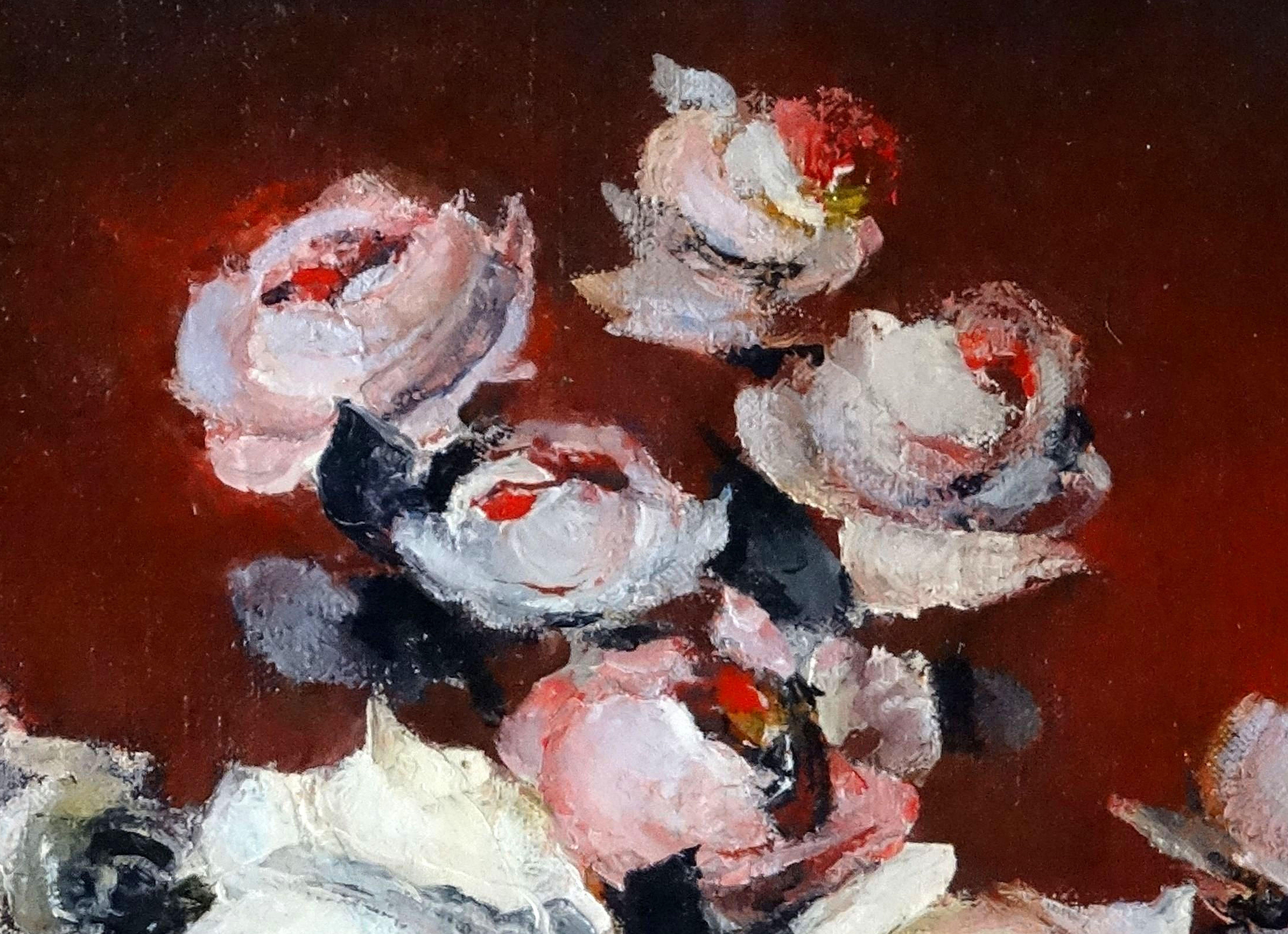 Bouquet. 1995, olio su tela, 44, 5x42 cm - Still-Life Painting Nero di Dmitry Korzhanov