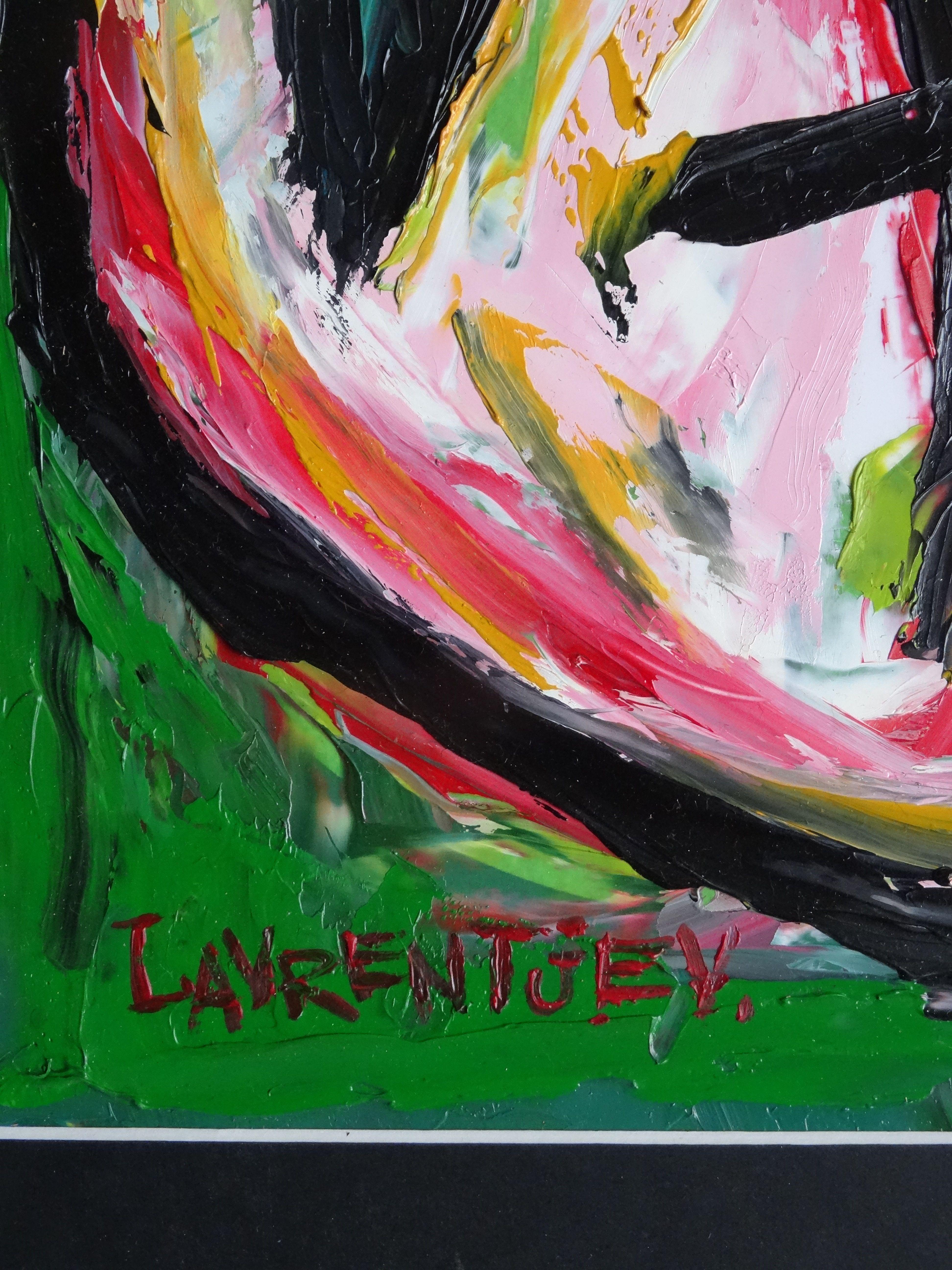 Bird. 2019, hardboard, oil, 41x28 cm - Abstract Expressionist Painting by Dmitry Lavrentjev 