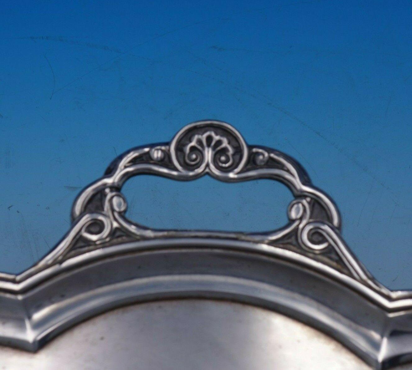 Dmitry Orlov Russian .84 Silver Serving Tray Shell Handles Scalloped In Excellent Condition In Big Bend, WI