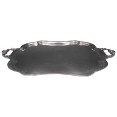 Dmitry Orlov Russian .84 Silver Serving Tray Shell Handles Scalloped