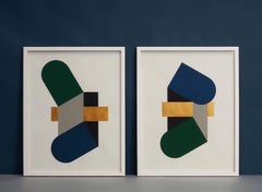 Peinture contemporaine de Dmitry Samygin « Architectural Delusion 3 » de style Bauhaus