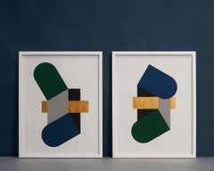 Dmitry Samygin 'Architectural Delusion 3' Contemporary Painting in Bauhaus Style