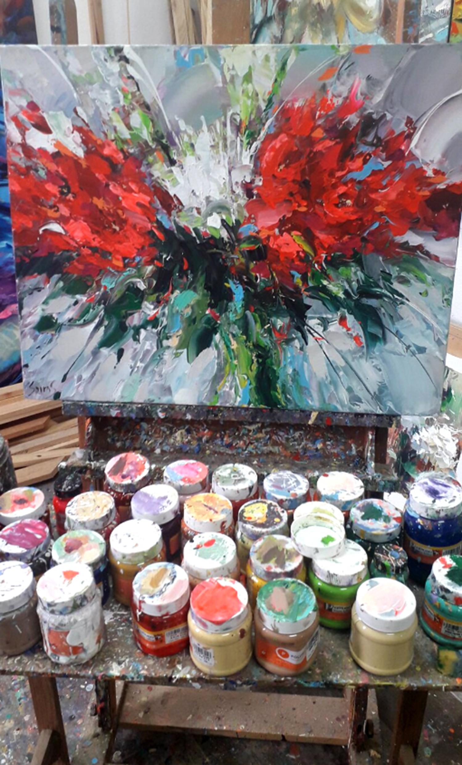 Abstract Flowers #1 - Impressionist Painting by Dmitry Spiros
