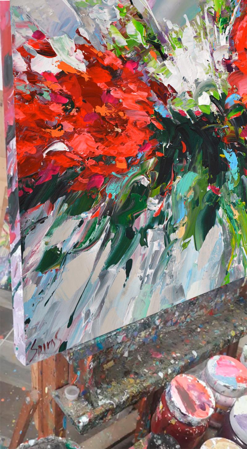 Abstract Flowers 1 - oil acr. painting on canvas, ready to hang, 2022
size - 65cm x 52cm, 25,5