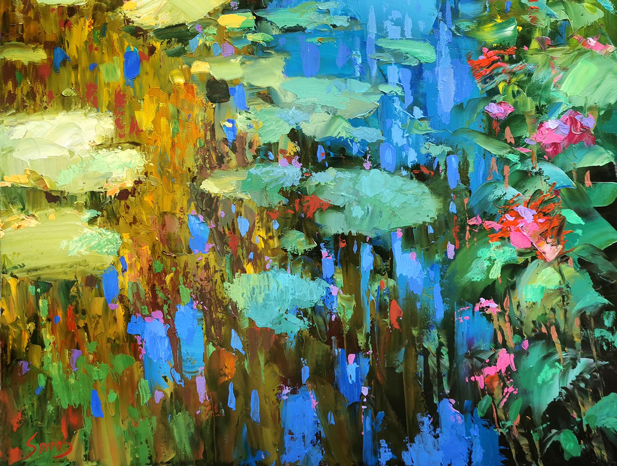 Ein übergroßer Teich (Gelb), Landscape Painting, von Dmitry Spiros