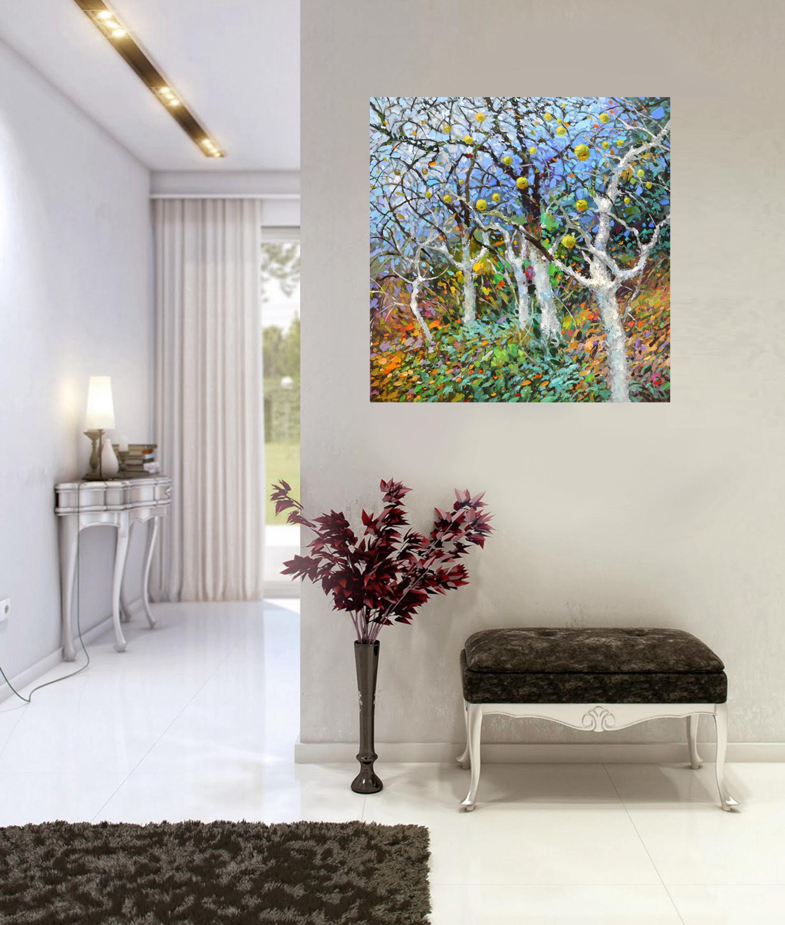 Autumn apple trees - oil, acrylic painting on canvas, ready to hang

size: 27,5