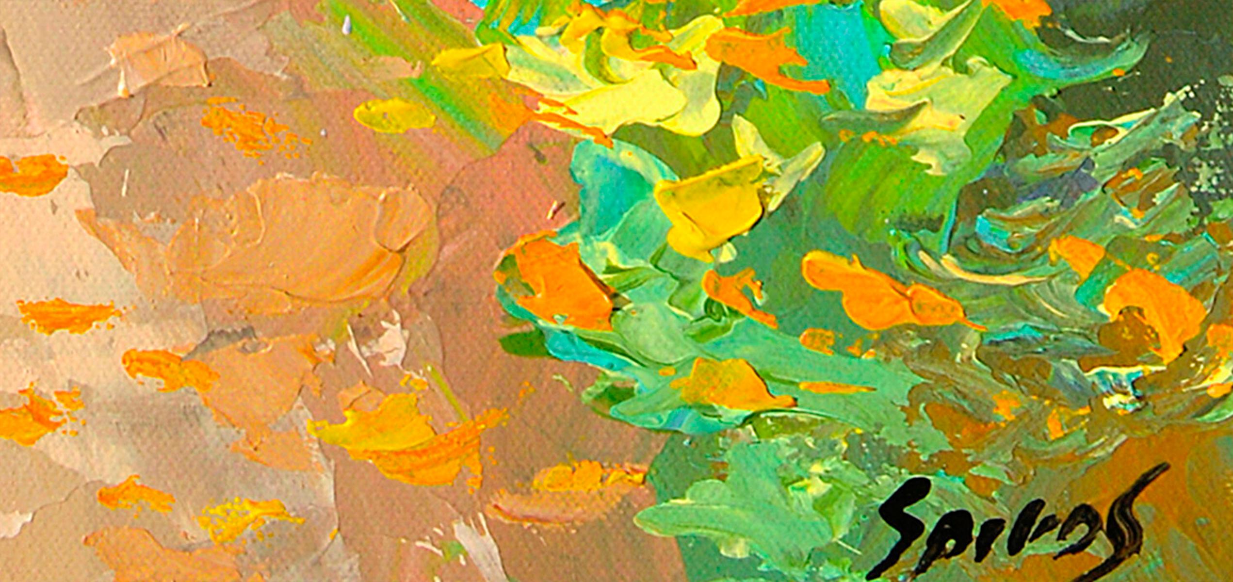 Baiser d'automne - Marron Landscape Painting par Dmitry Spiros