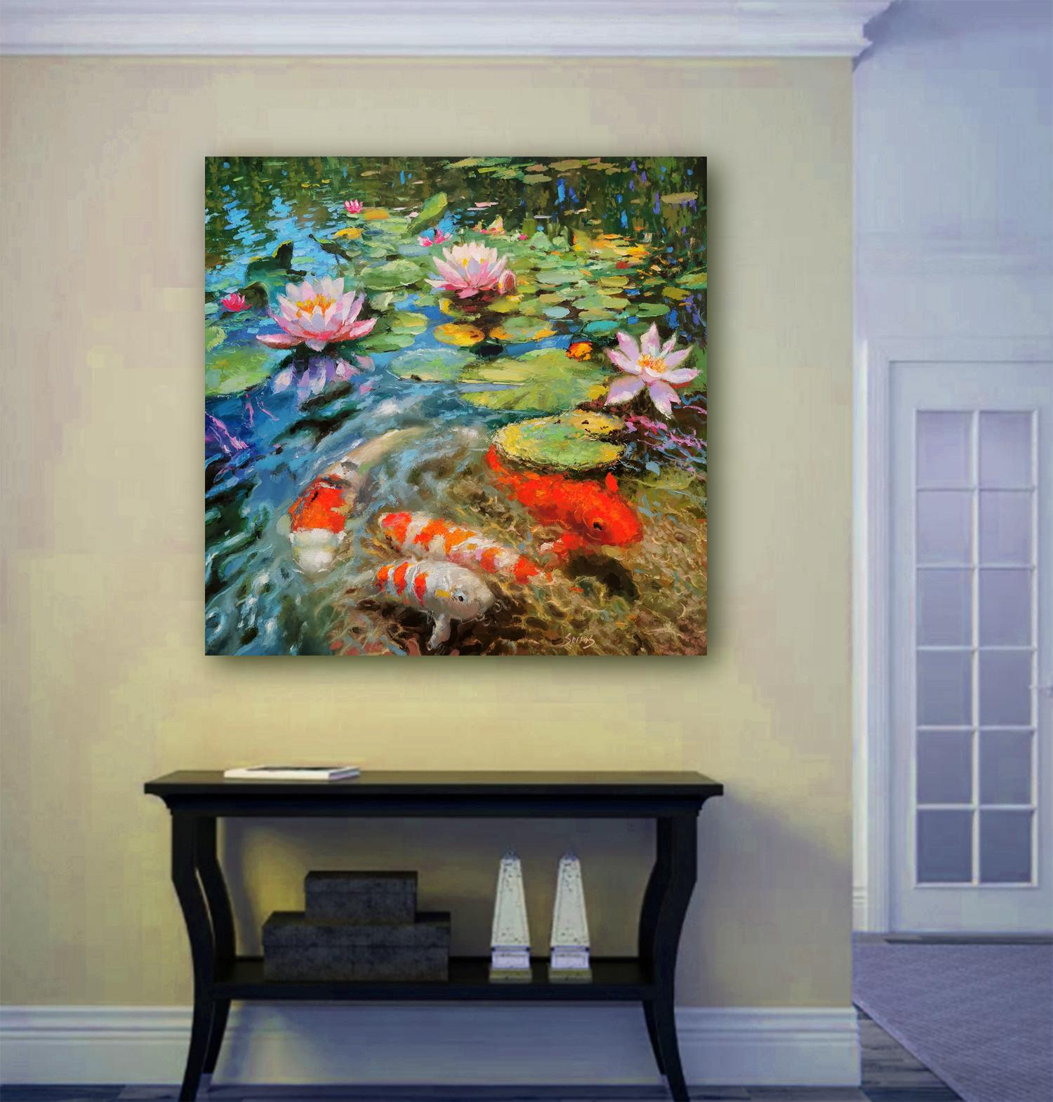 Nénuphars en fleurs 2 - Painting de Dmitry Spiros