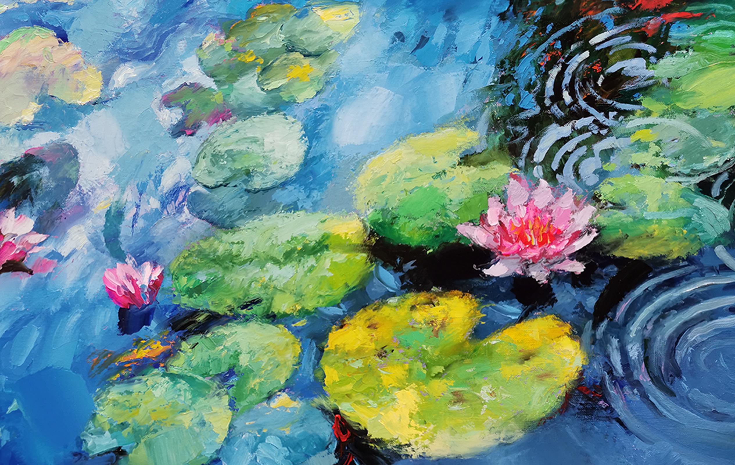 Nenúfares en flor 2 - Painting Impresionista de Dmitry Spiros