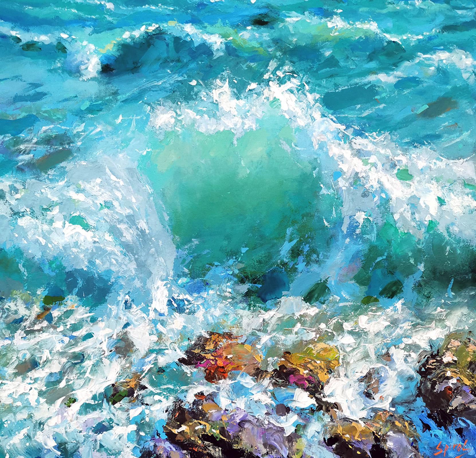 Dmitry Spiros Landscape Painting - Caribbean wave 2