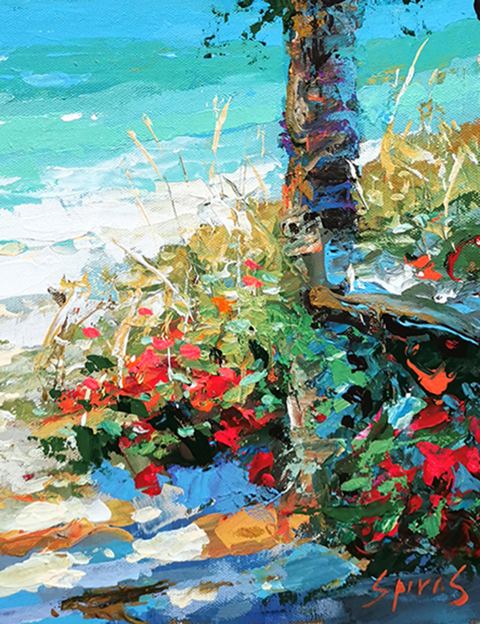 Dmitry Spiros - En la playa. acrylic painting on canvas, 46cm x