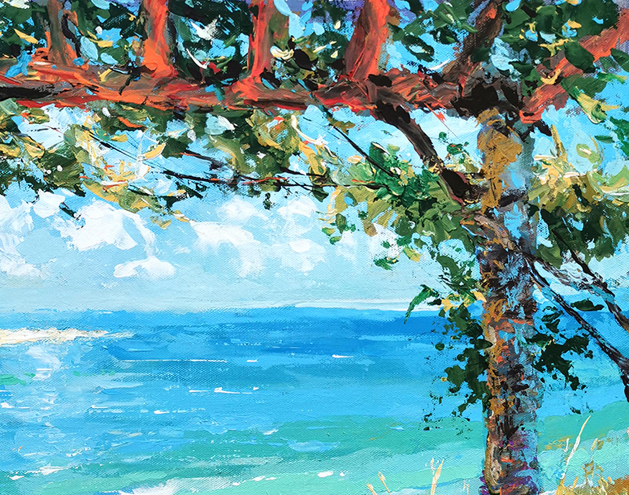 Dmitry Spiros - En la playa. acrylic painting on canvas, 46cm x
