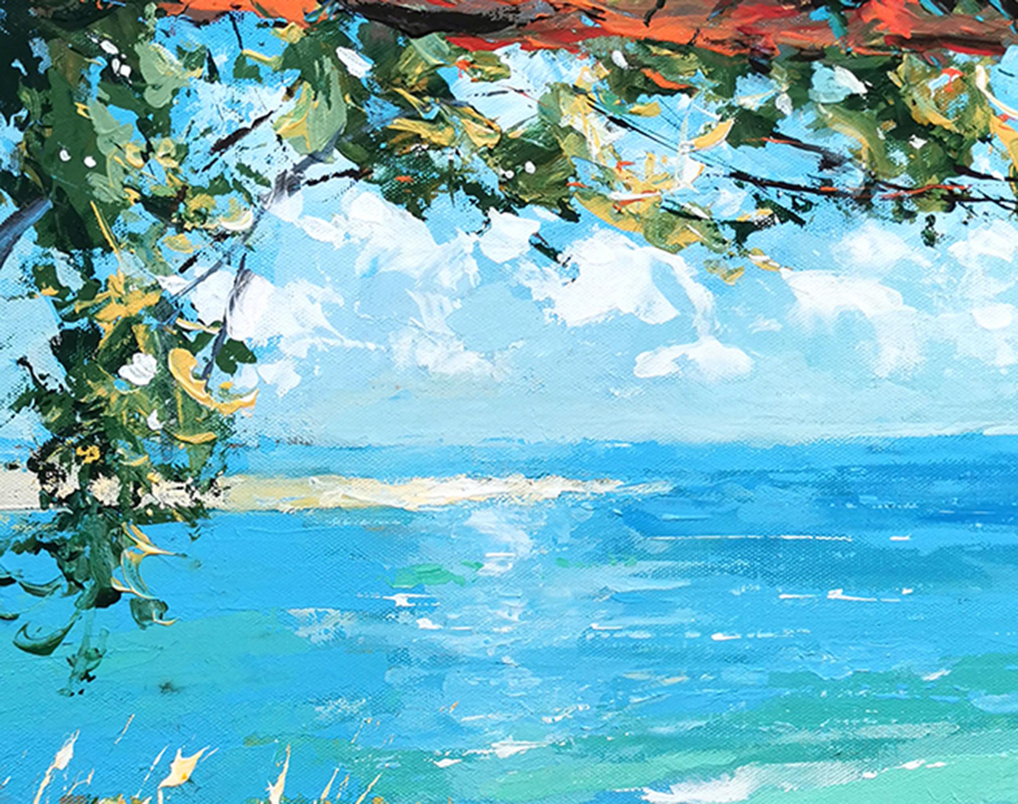 Dmitry Spiros - En la playa. acrylic painting on canvas, 46cm x
