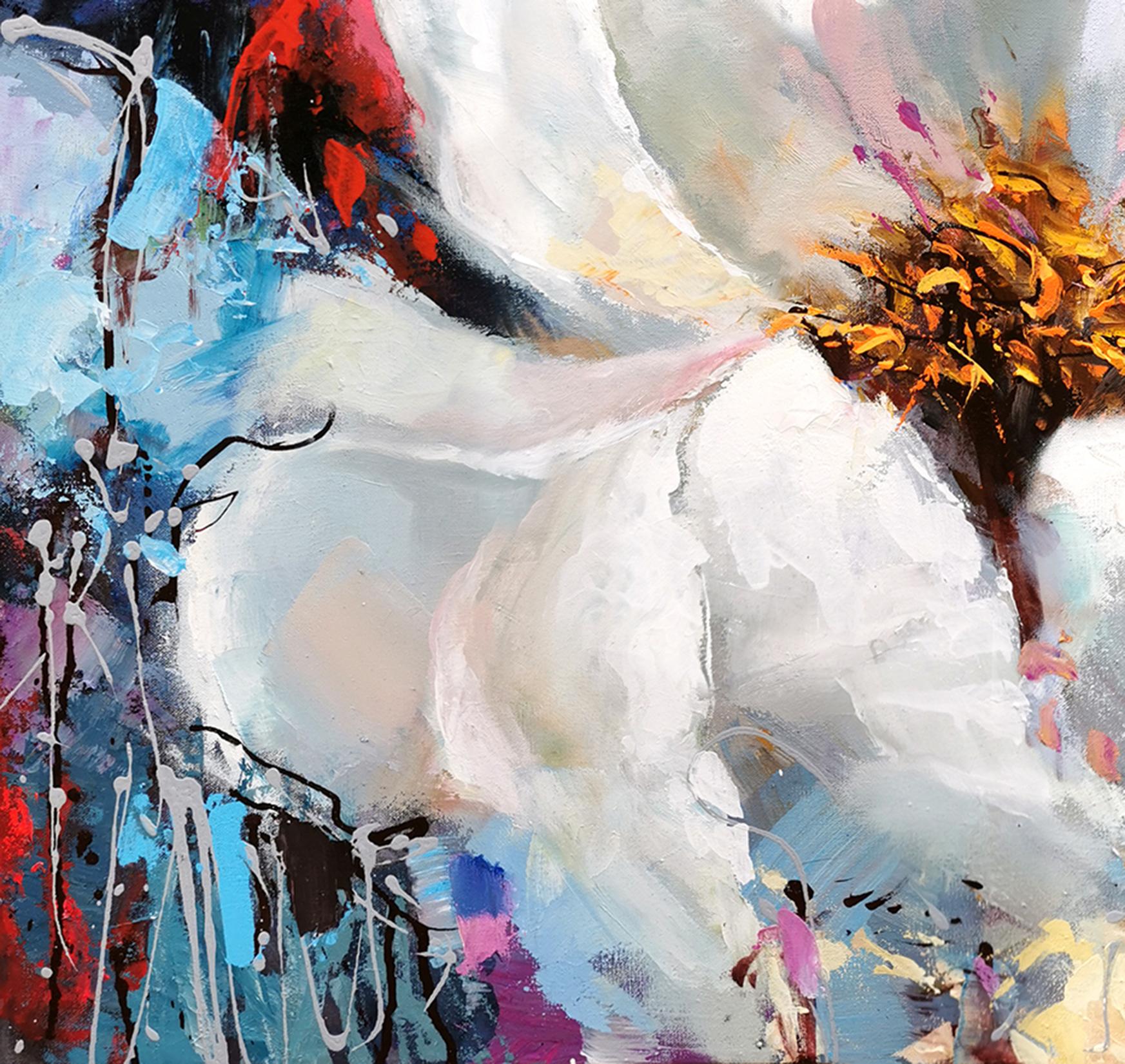Flowers composition #13 - Gray Landscape Painting by Dmitry Spiros