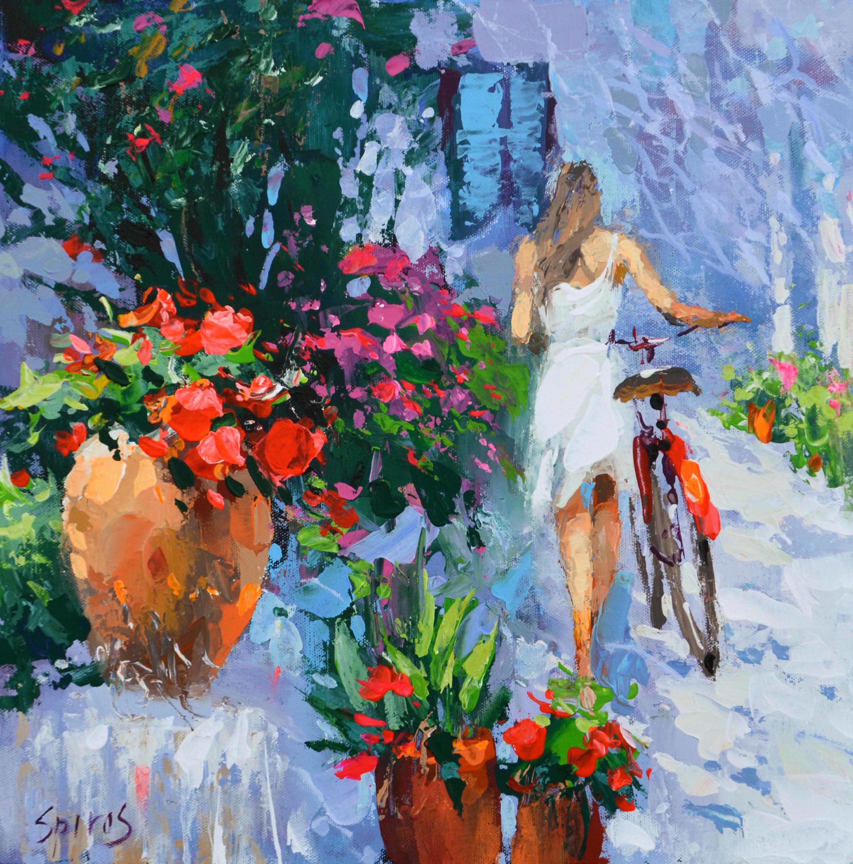 Dmitry Spiros Landscape Painting - Flowers morning