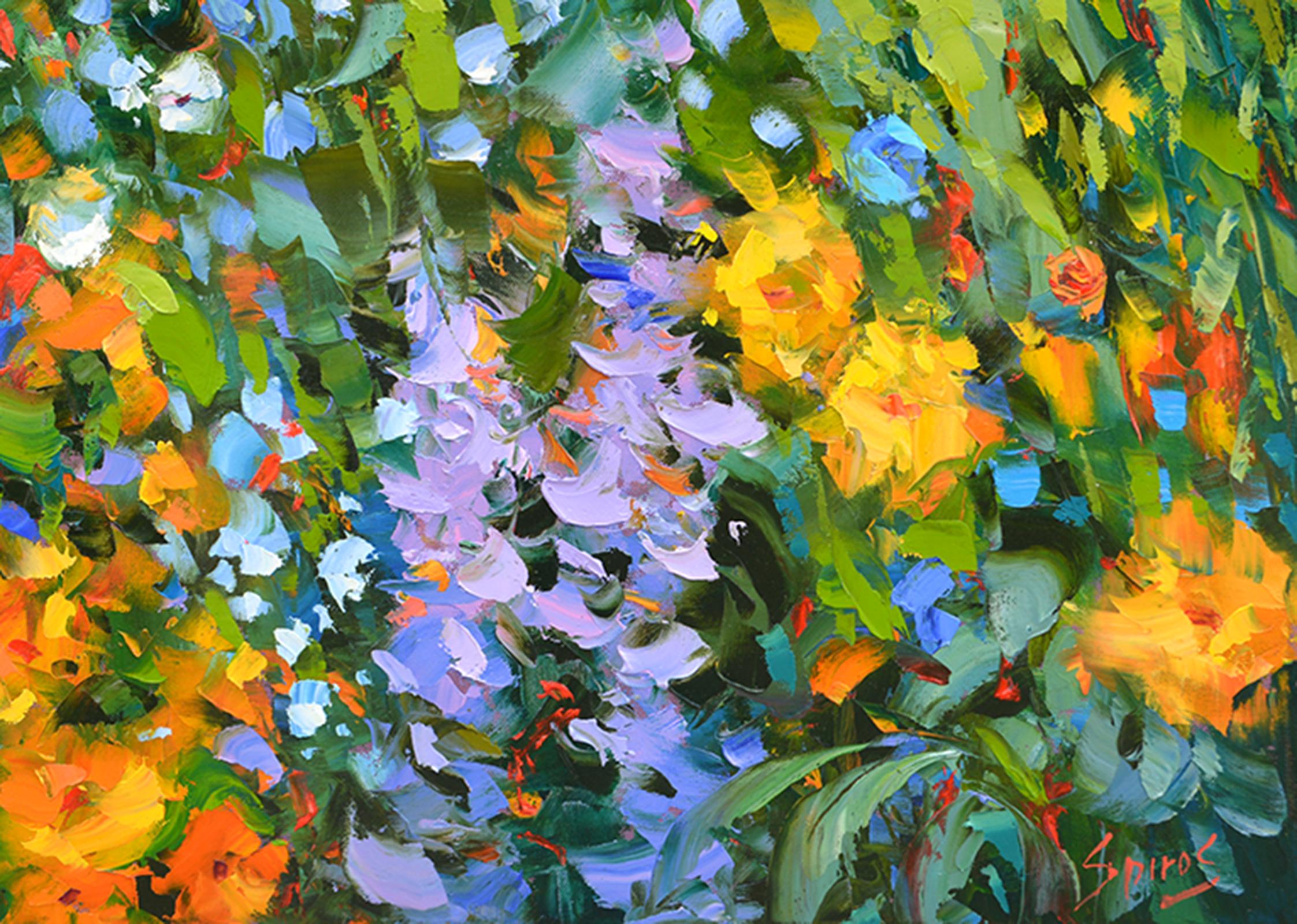 Flowery meadow 3 - Impressionist Painting by Dmitry Spiros