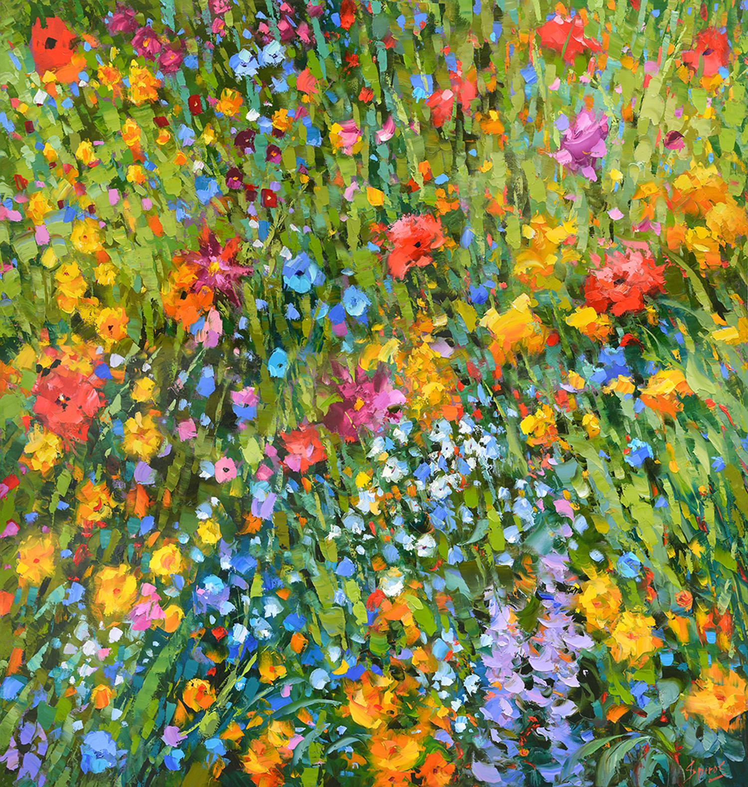 Dmitry Spiros Landscape Painting - Flowery meadow 3