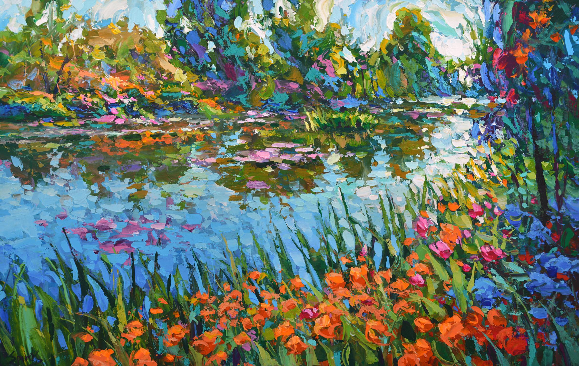 Dmitry Spiros Landscape Painting - Midday Summer pond