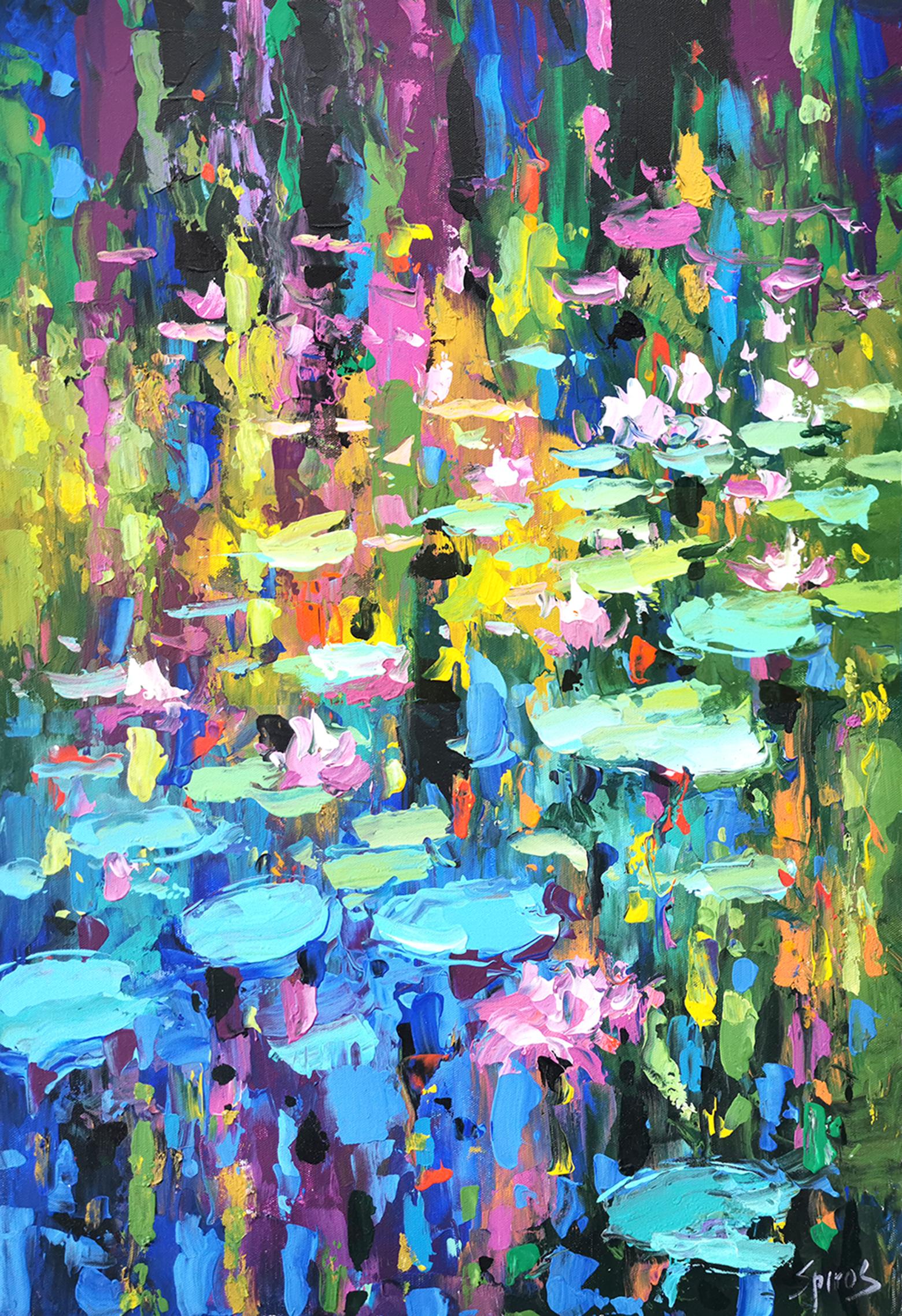 Dmitry Spiros Landscape Painting - Midday water lilies 2