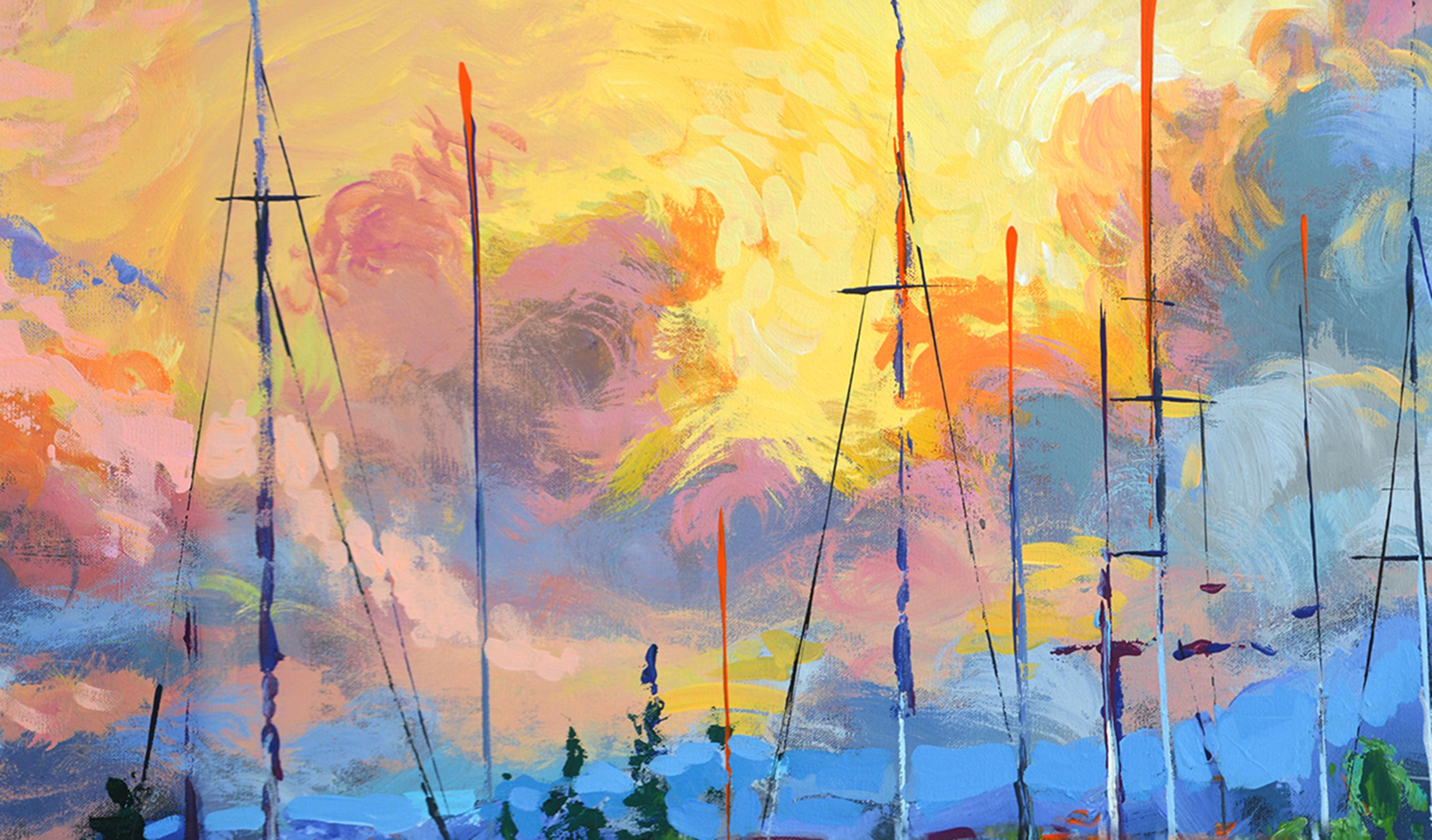 Baie de nuit - Impressionnisme Painting par Dmitry Spiros