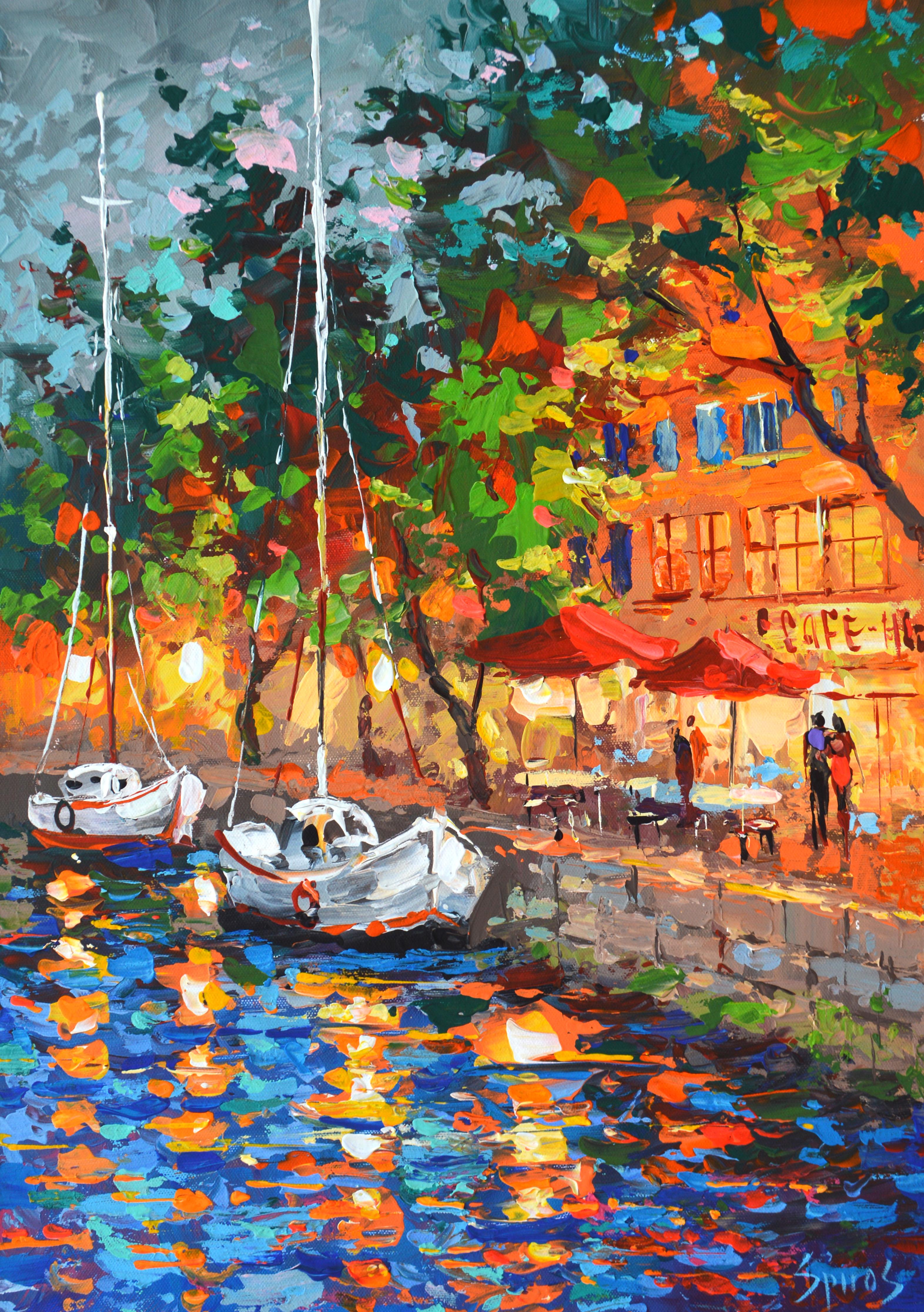Figurative Painting Dmitry Spiros - CAFE de nuit 4