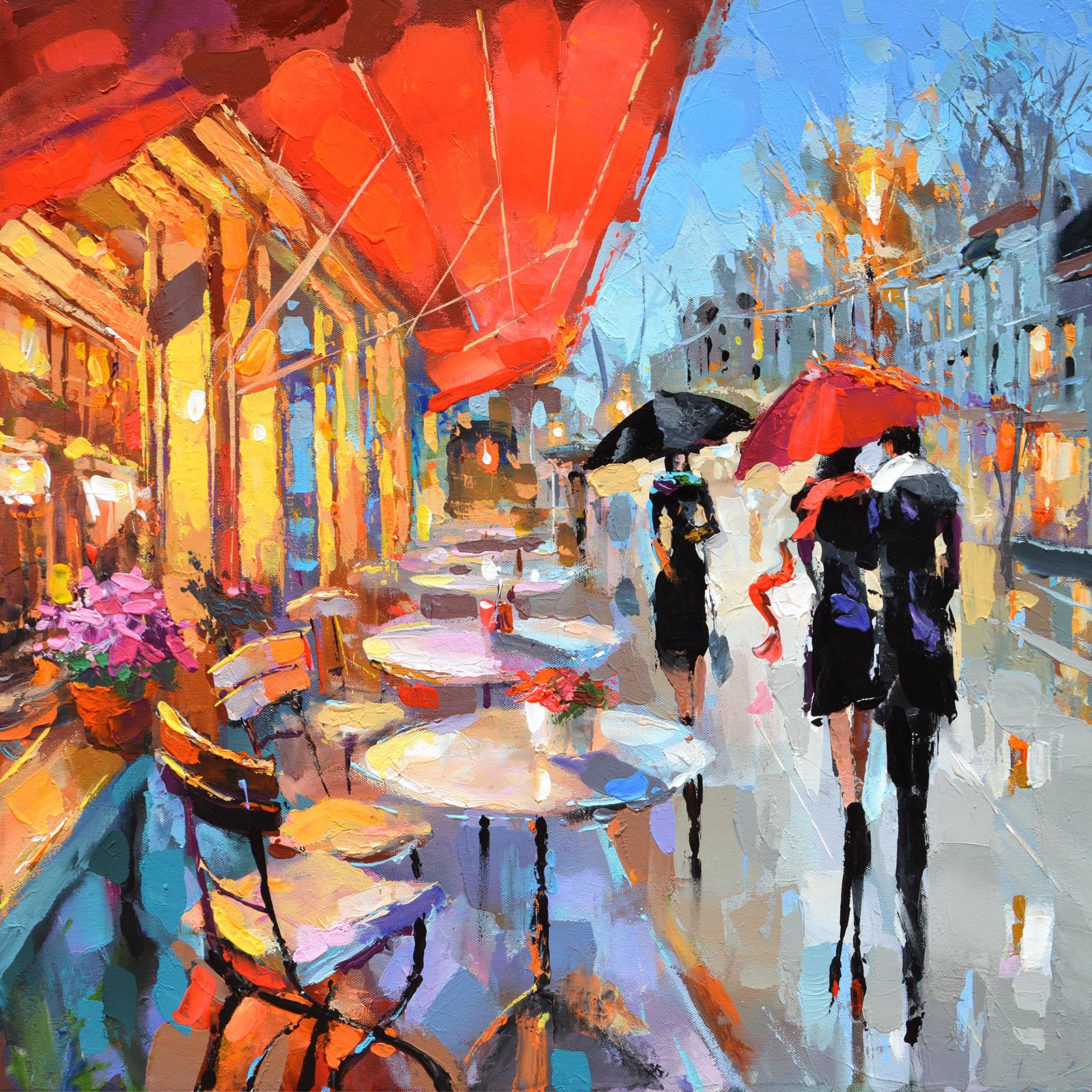Landscape Painting Dmitry Spiros - Terrasse parisienne