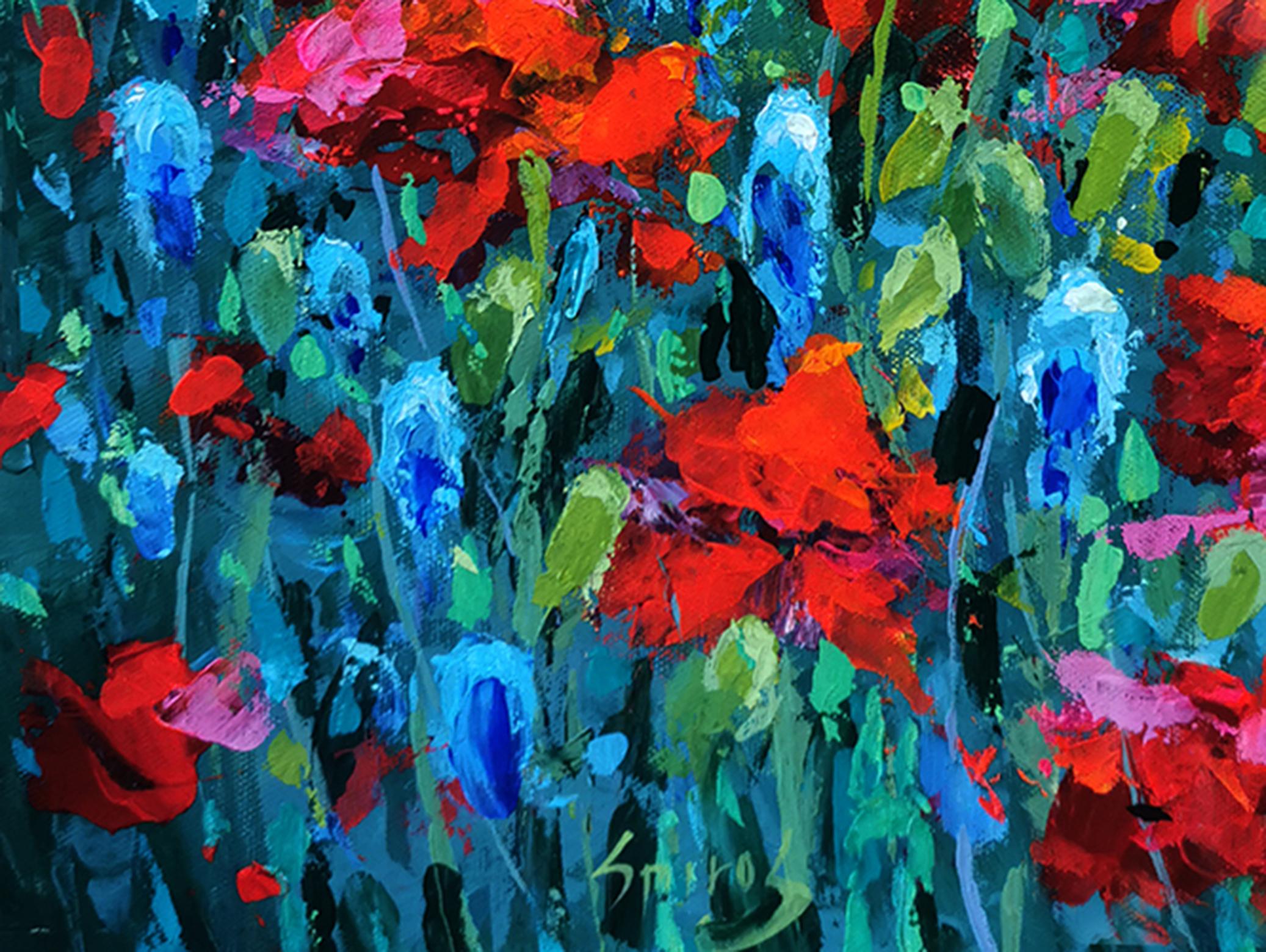 Poppies at sunset 3 - Impressionist Painting by Dmitry Spiros
