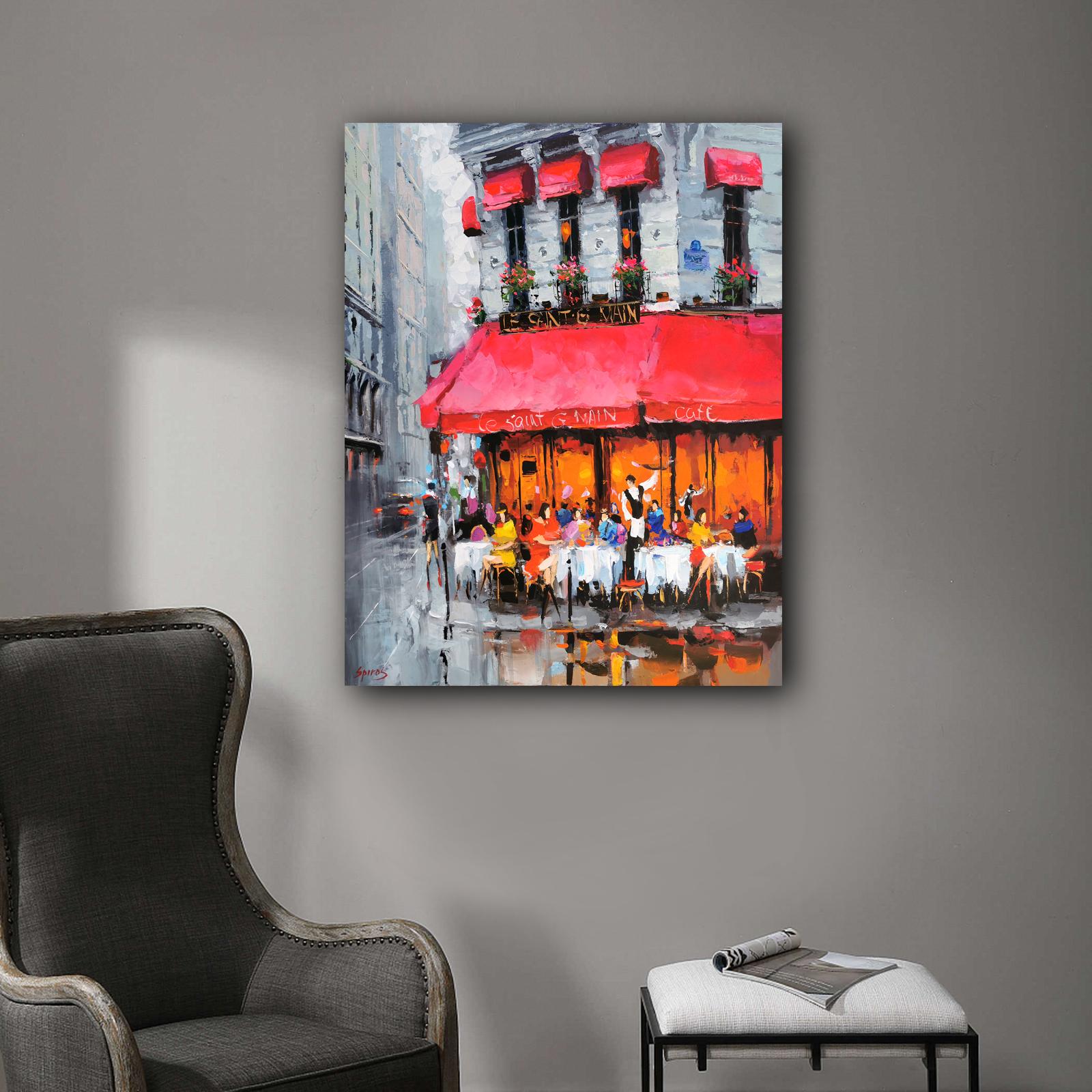 Regnerische Terrasse – Painting von Dmitry Spiros