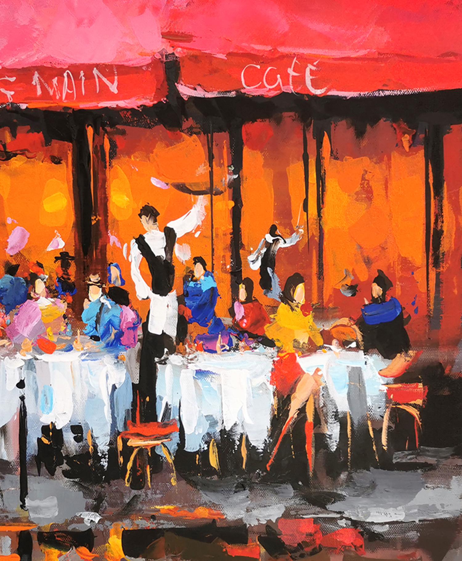Regnerische Terrasse (Braun), Landscape Painting, von Dmitry Spiros