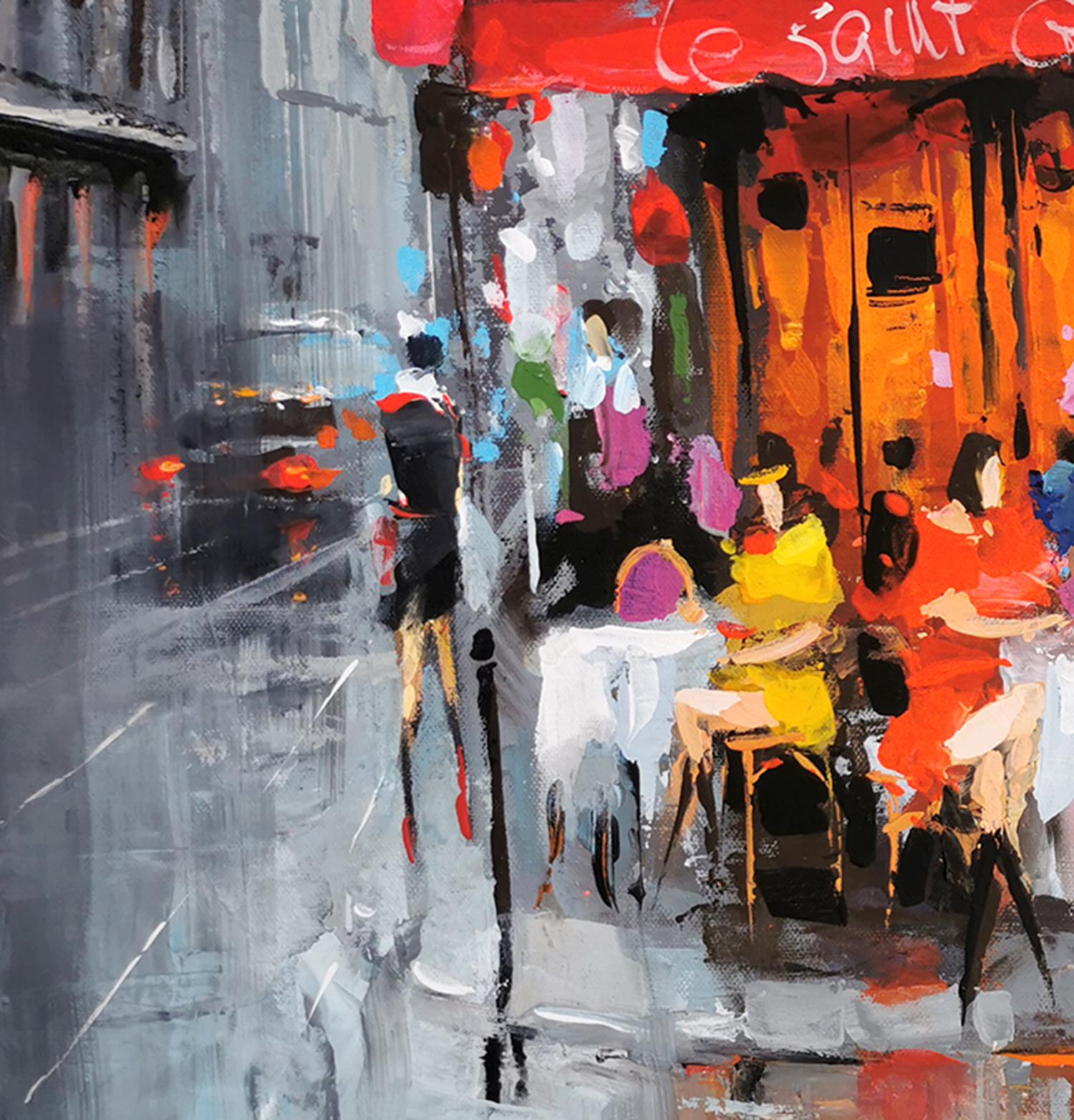 Regnerische Terrasse - Öl auf Leinwand Gemälde von Dmitry Spiros

23.5