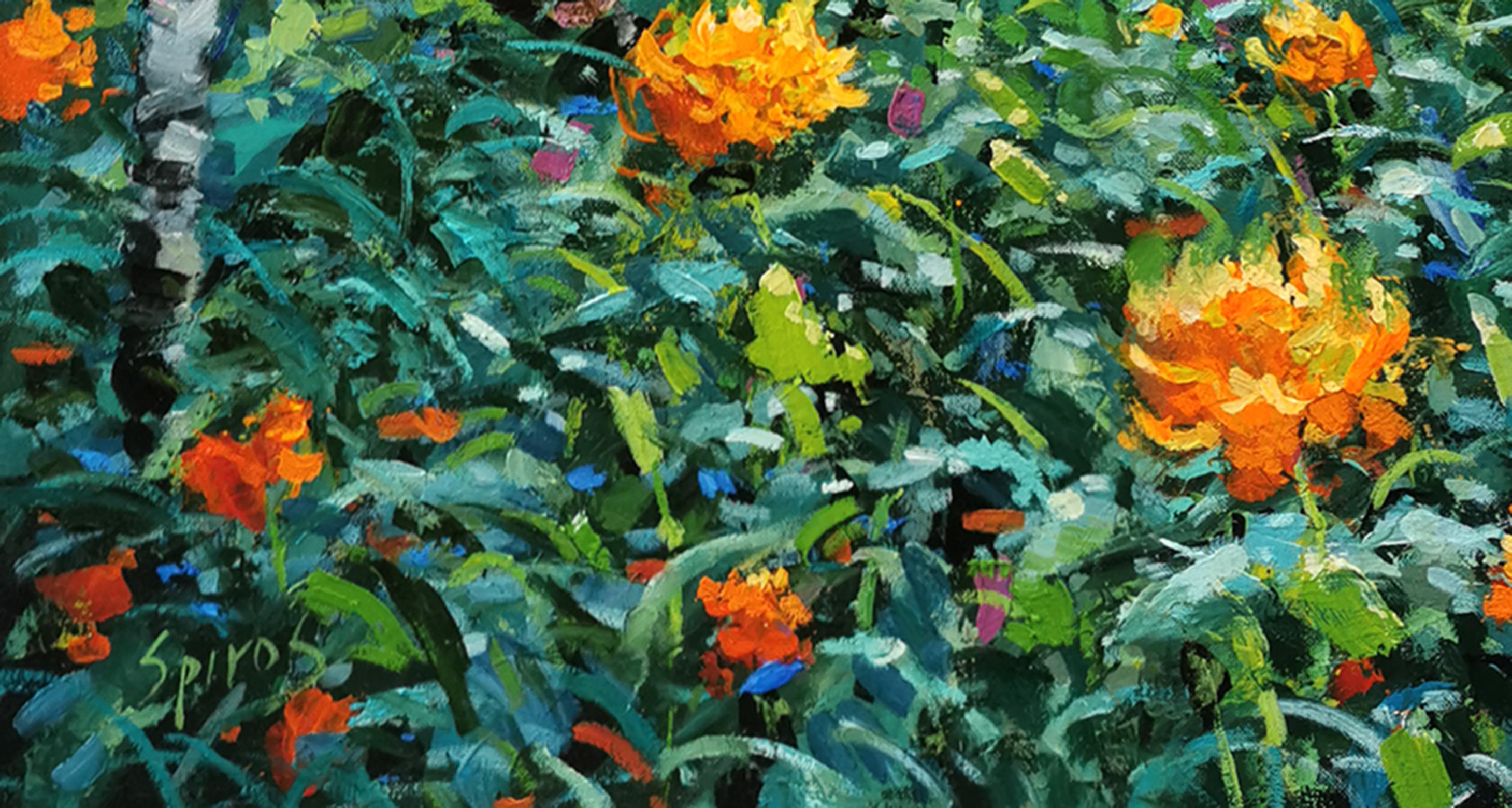 Rayons à travers le feuillage - Impressionnisme Painting par Dmitry Spiros
