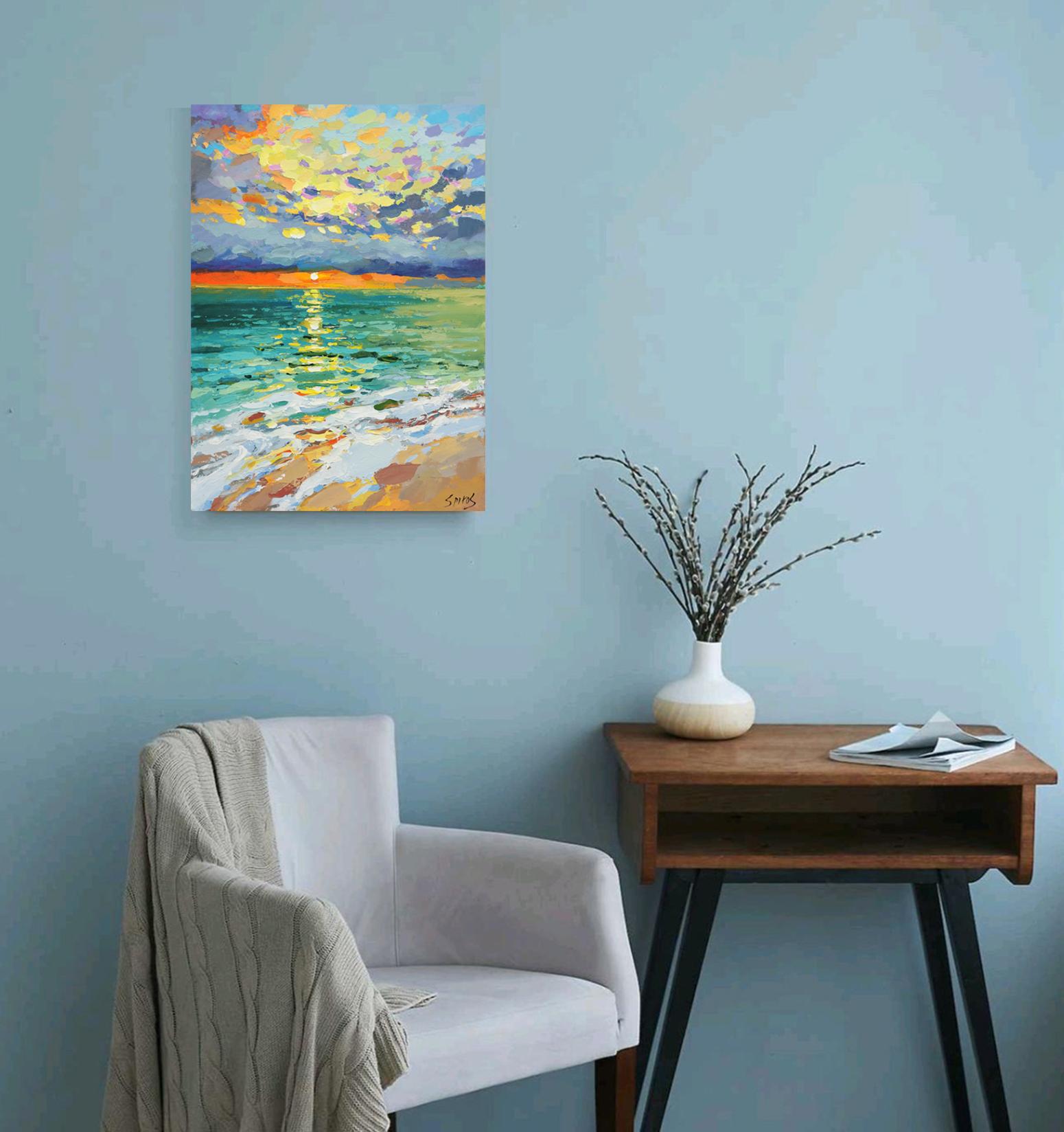 Sonnenaufgang in der Karibik – Painting von Dmitry Spiros