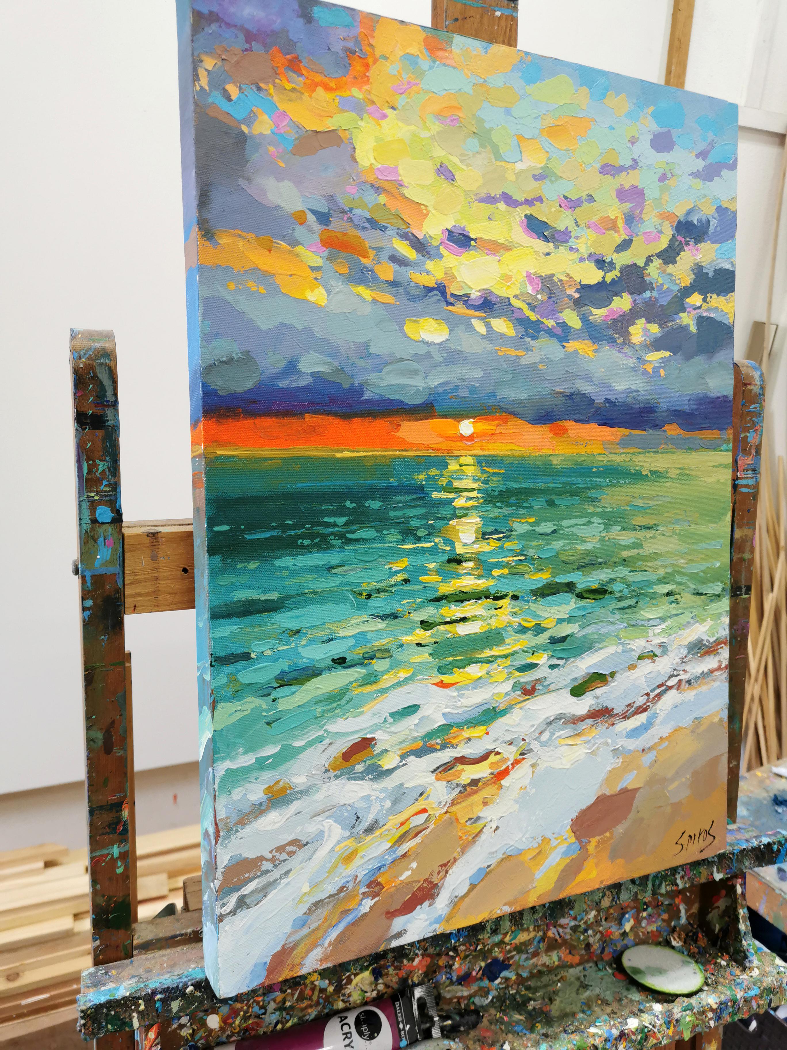 Sonnenaufgang in der Karibik (Impressionismus), Painting, von Dmitry Spiros