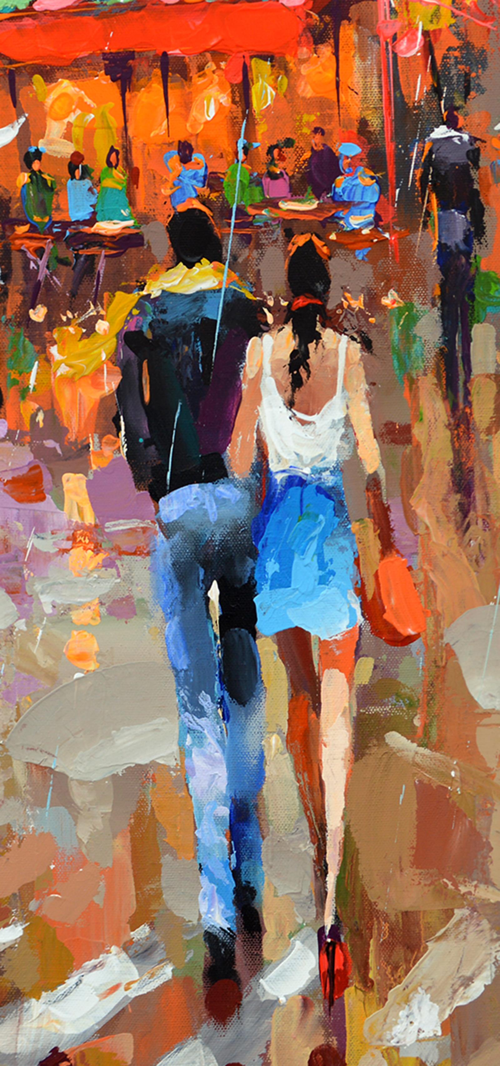 Unerwarteter Regen (Braun), Figurative Painting, von Dmitry Spiros